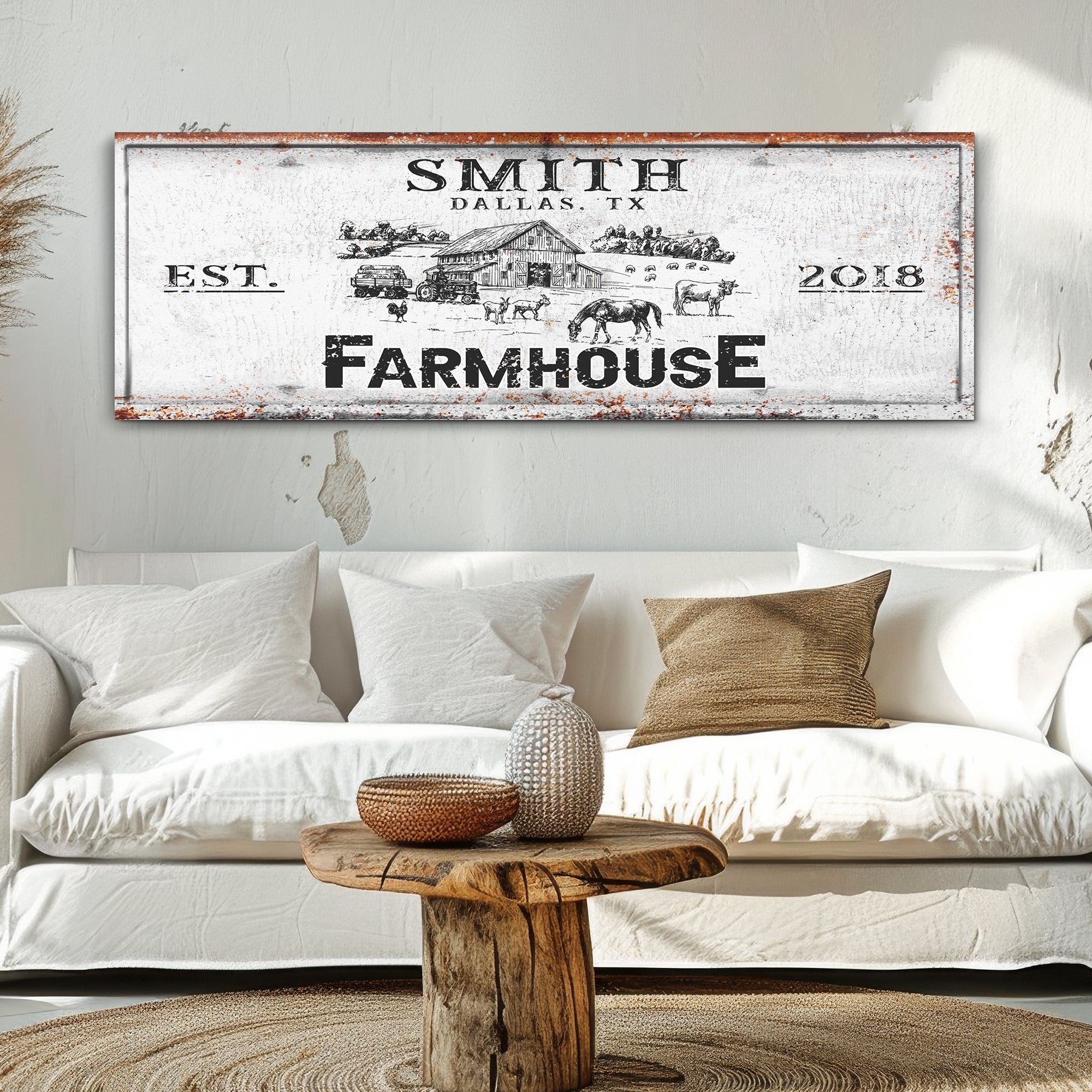 Rustic Farmhouse Personalized Sign on sale at MyriadMart