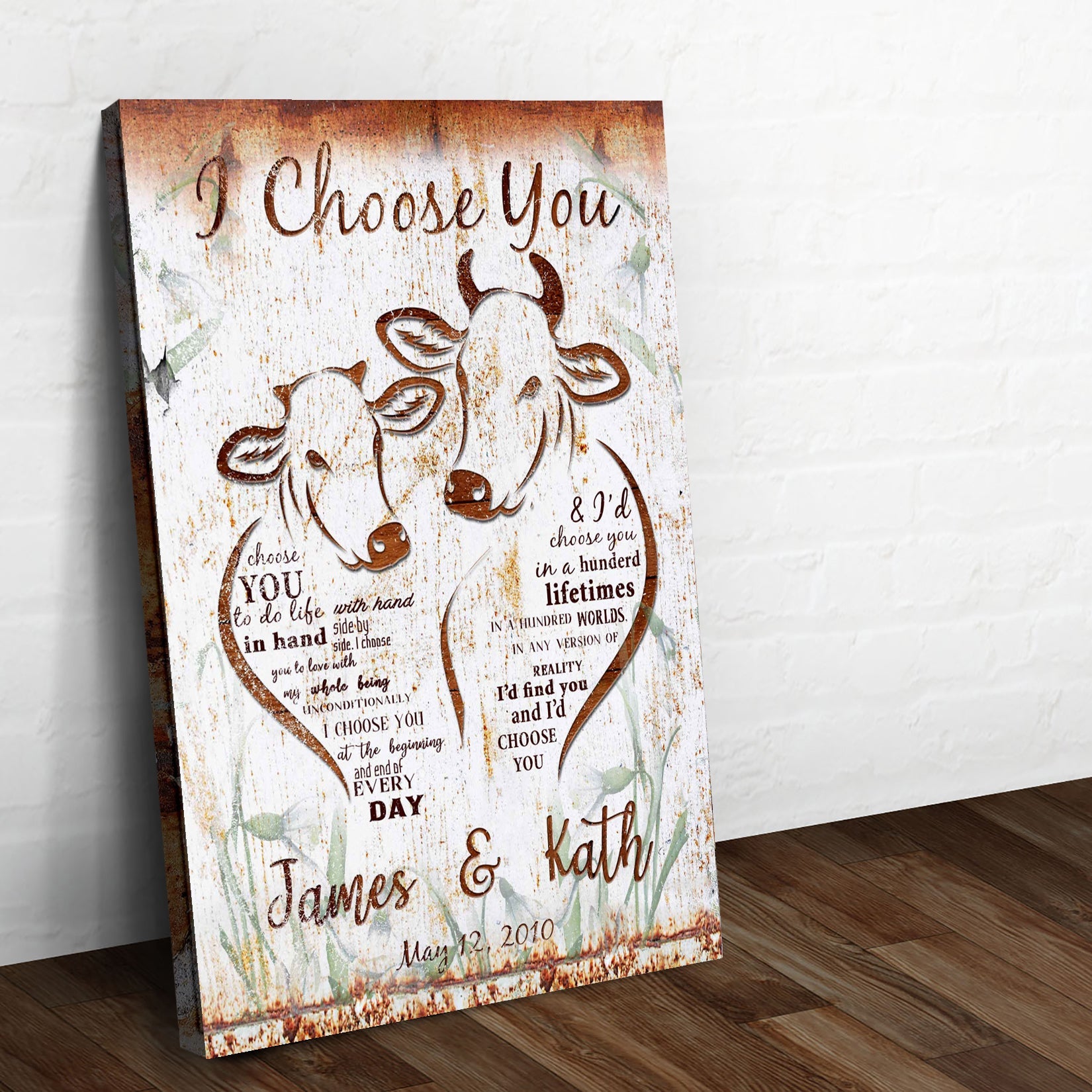 I Choose You Cow Couple Sign on sale at MyriadMart