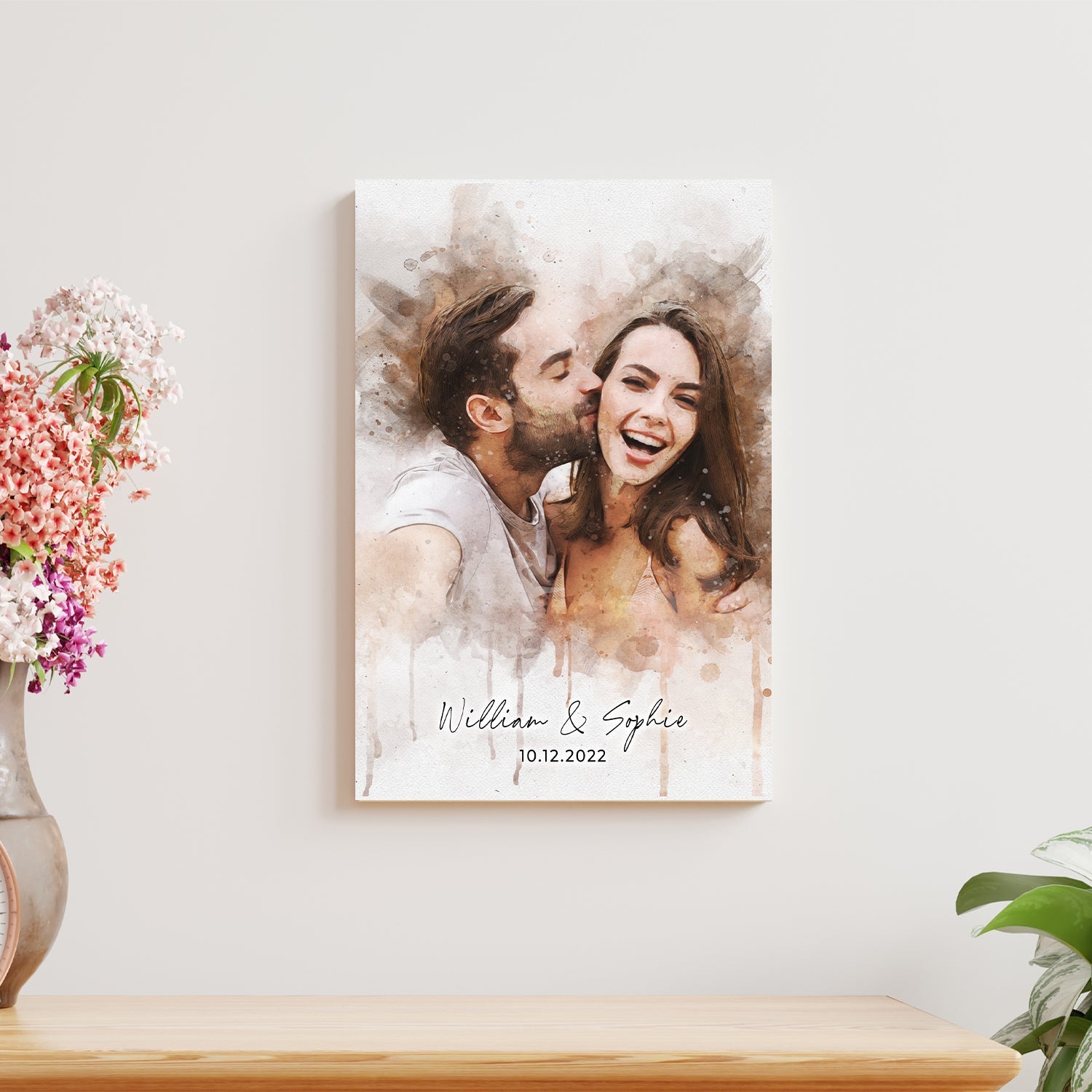 Custom Couple Watercolor Portrait on sale at MyriadMart