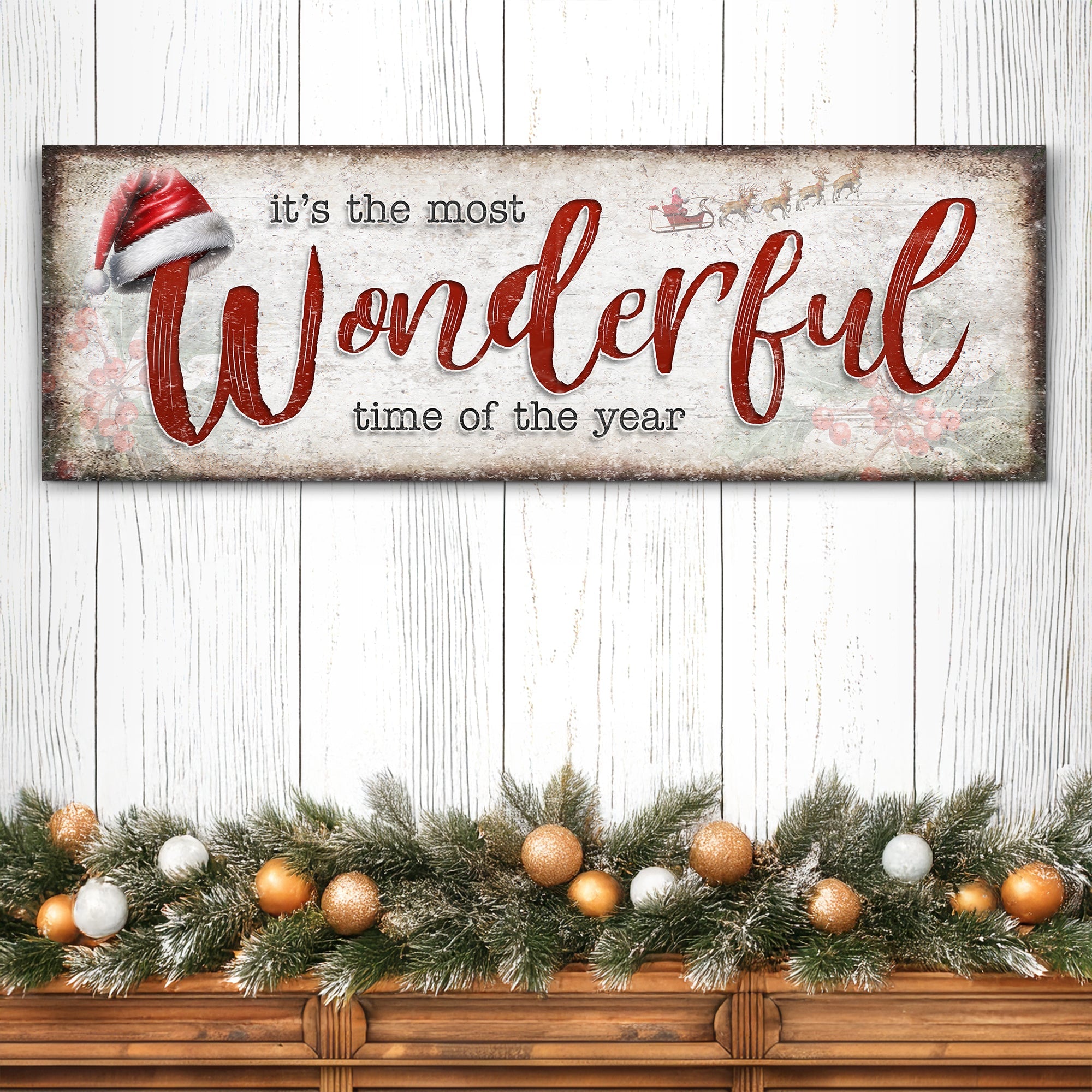It's The Most Wonderful Time Of The Year Christmas Sign III on sale at MyriadMart