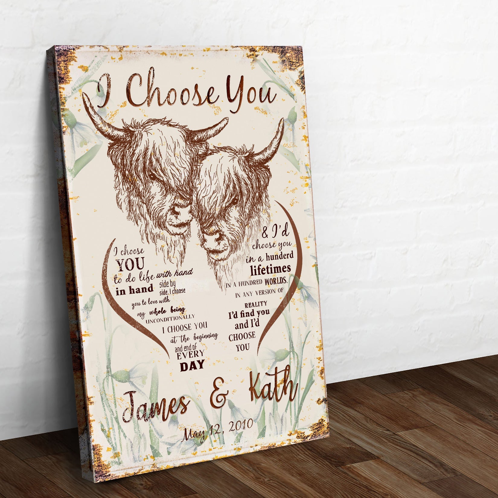 I Choose You Cow Couple Sign on sale at MyriadMart