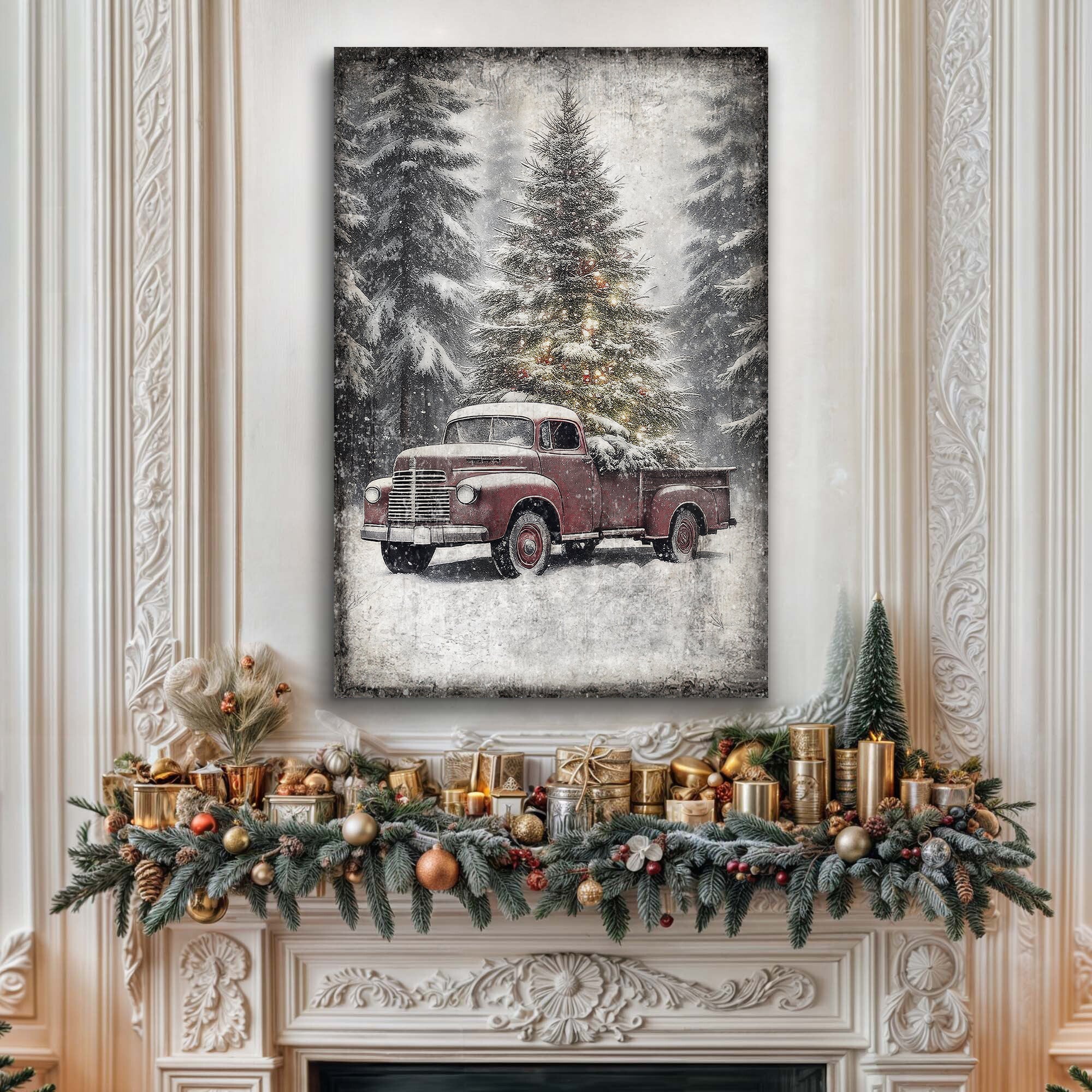 Vintage Truck With Christmas Tree Wall Art III on sale at MyriadMart