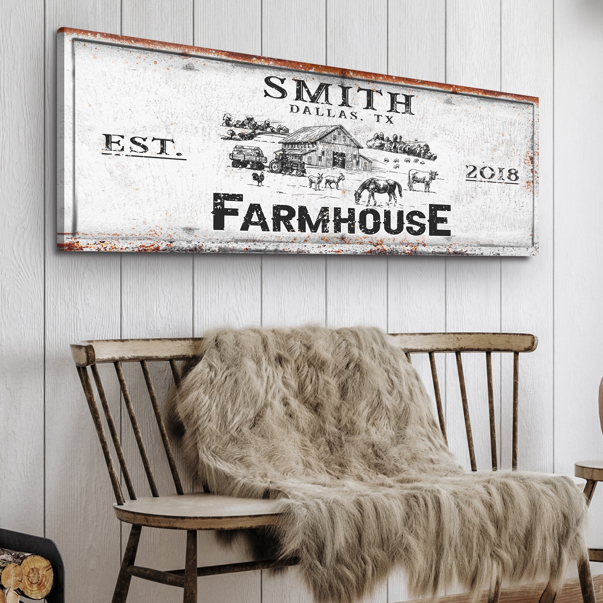 Rustic Farmhouse Personalized Sign on sale at MyriadMart