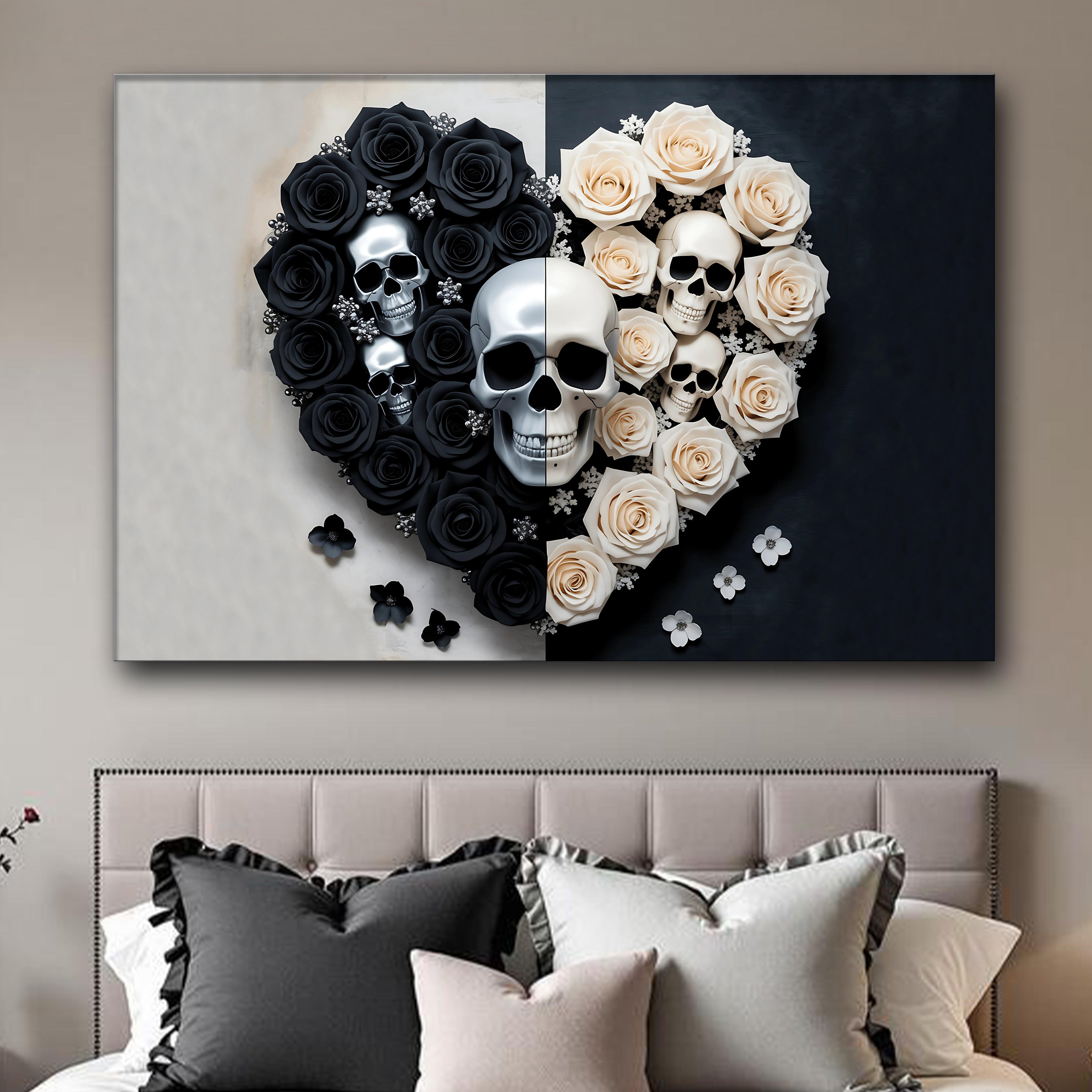 Skull and Flowers Wall Art XIII on sale at MyriadMart