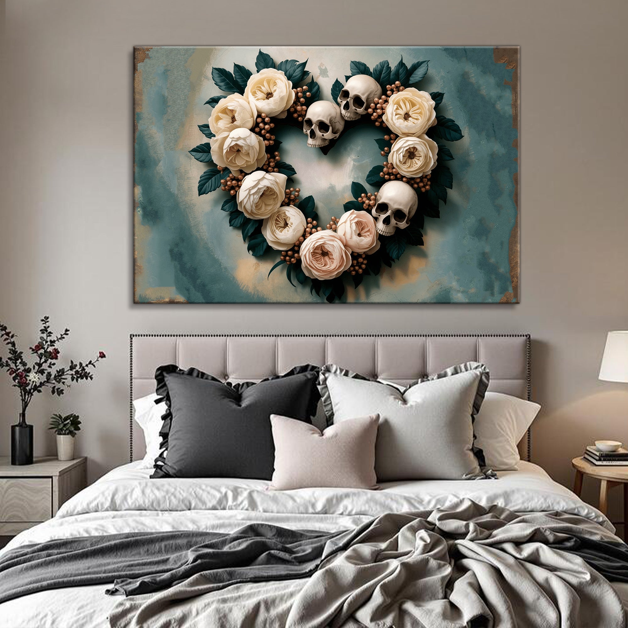 Skull and Flowers Wall Art III on sale at MyriadMart