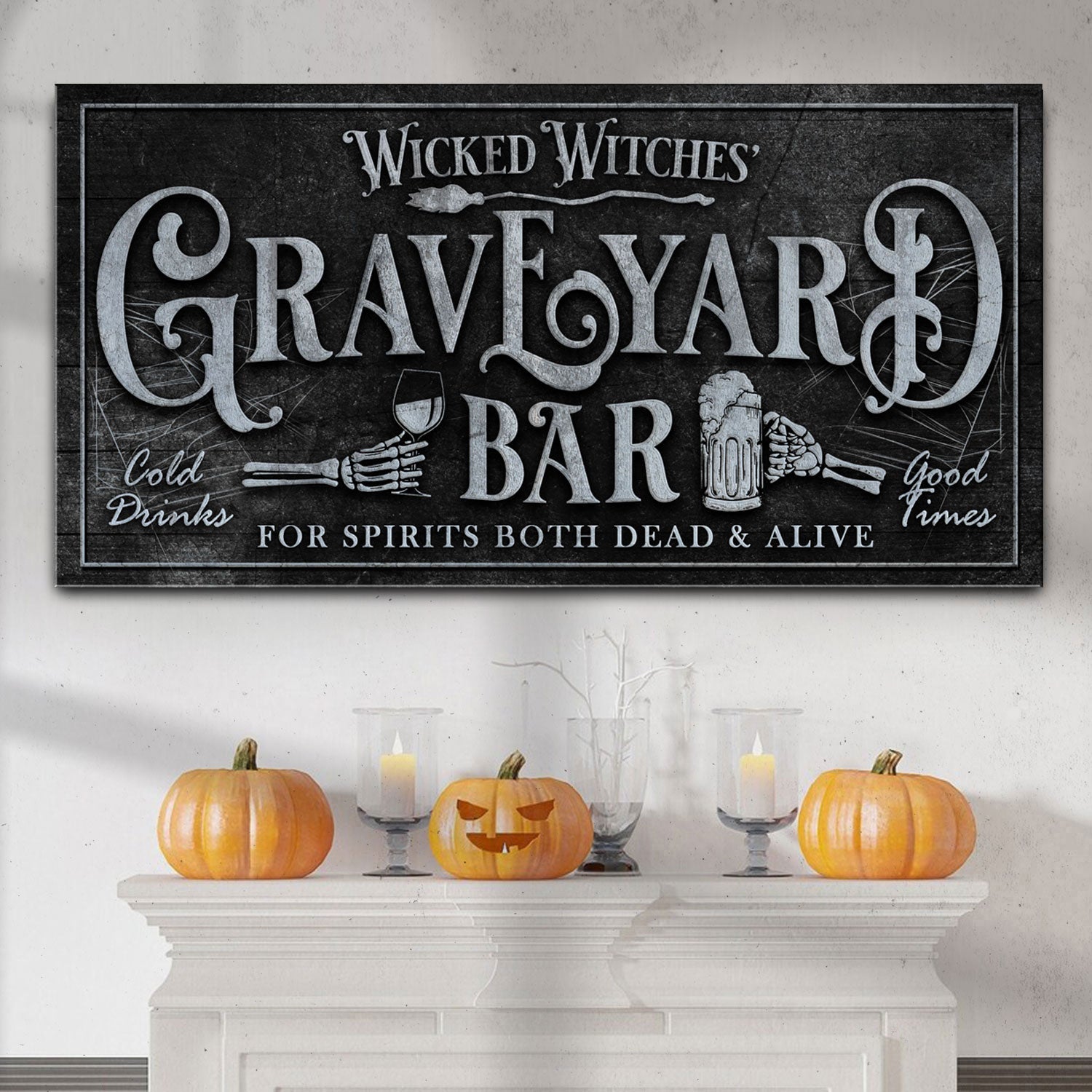 Wicked Witches' Graveyard Bar Halloween Sign II on sale at MyriadMart