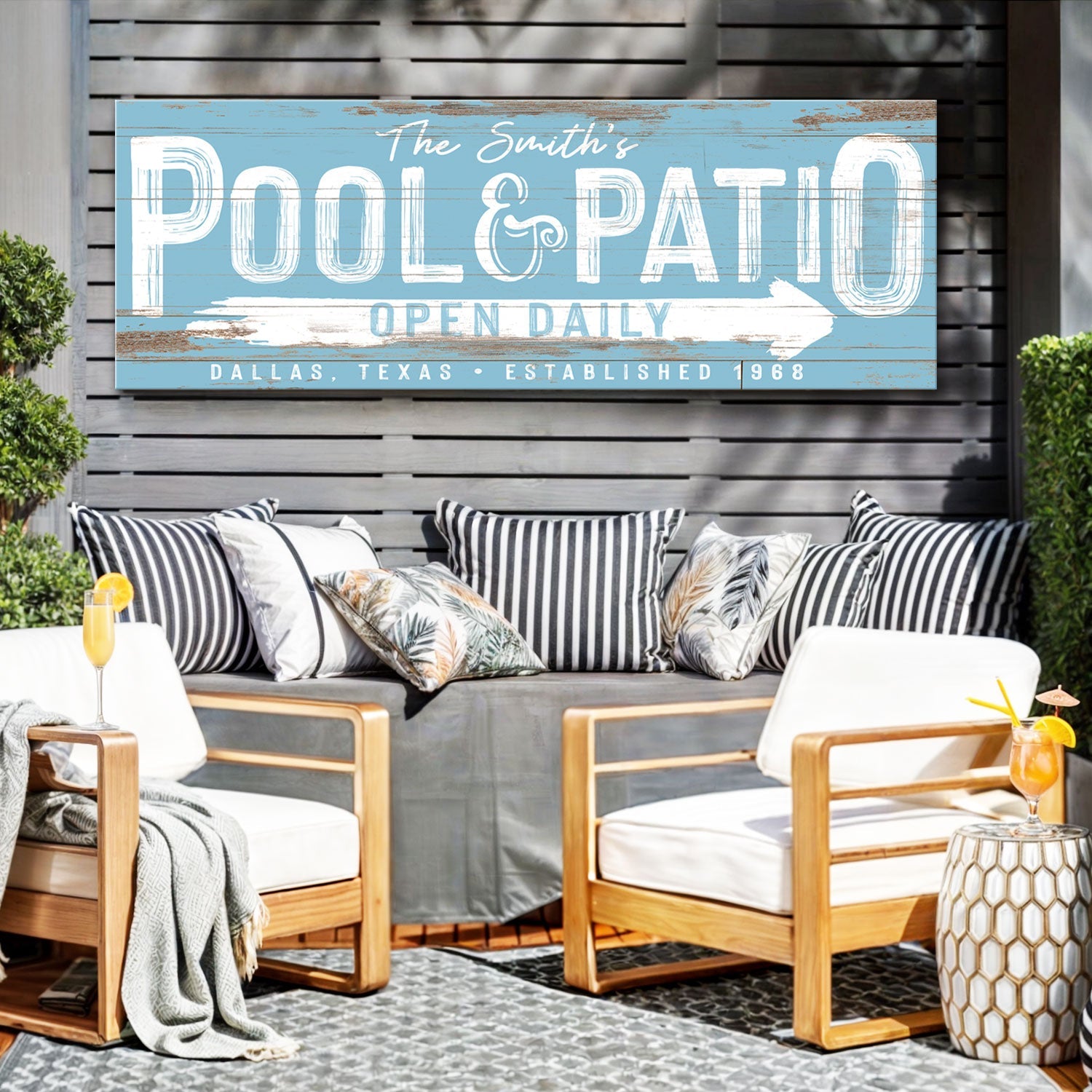Personalized Pool And Patio Sign V on sale at MyriadMart