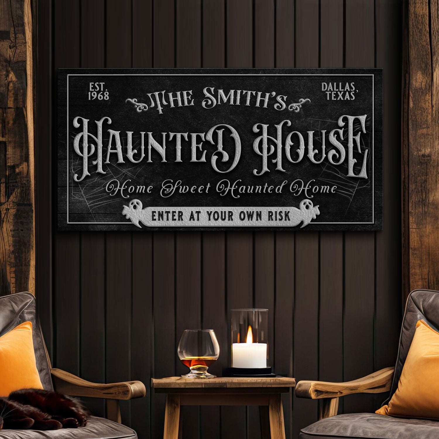 Personalized Haunted House Sign II on sale at MyriadMart