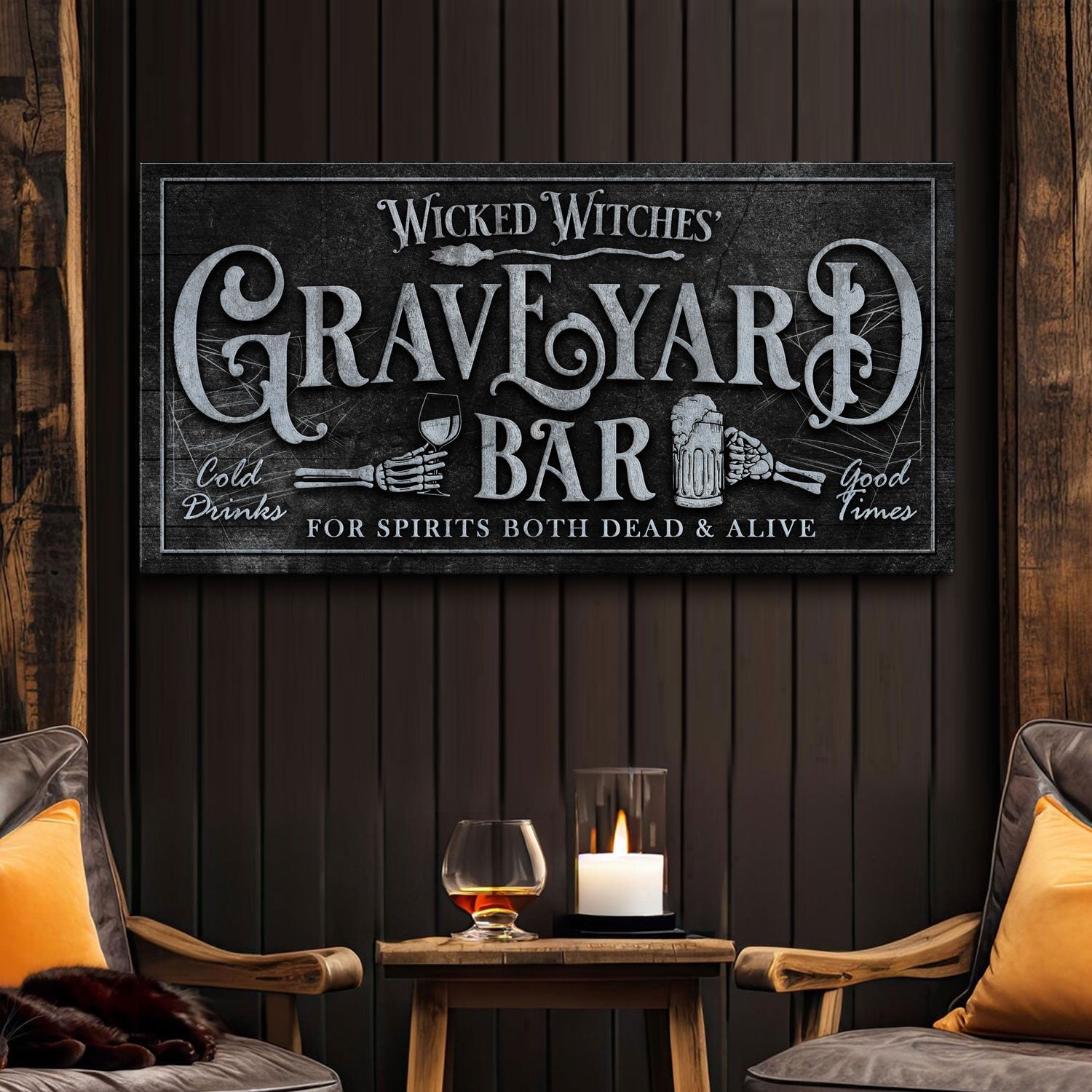 Wicked Witches' Graveyard Bar Halloween Sign II on sale at MyriadMart