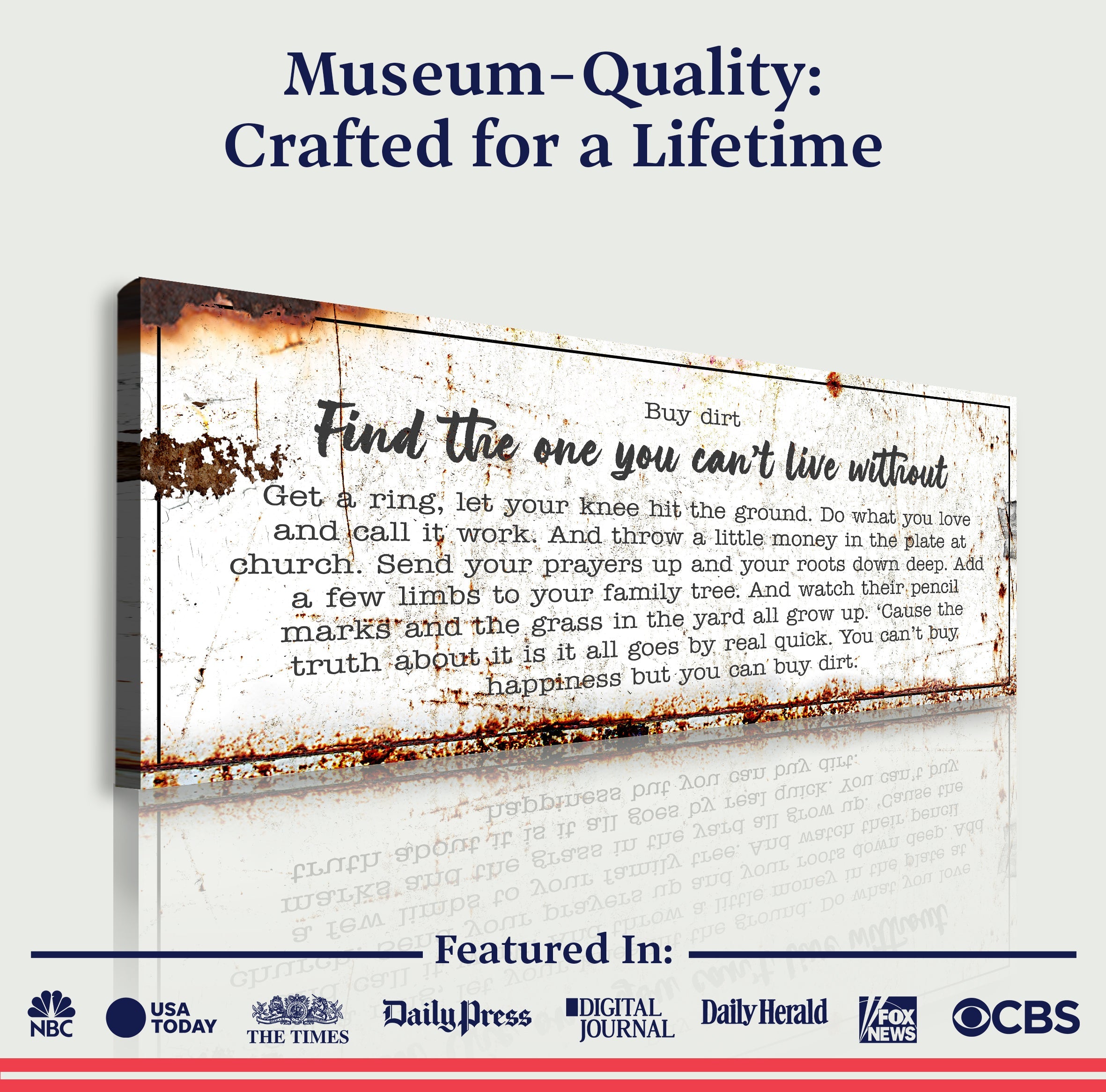 Find The One You Can't Live Without Family Sign on sale at MyriadMart