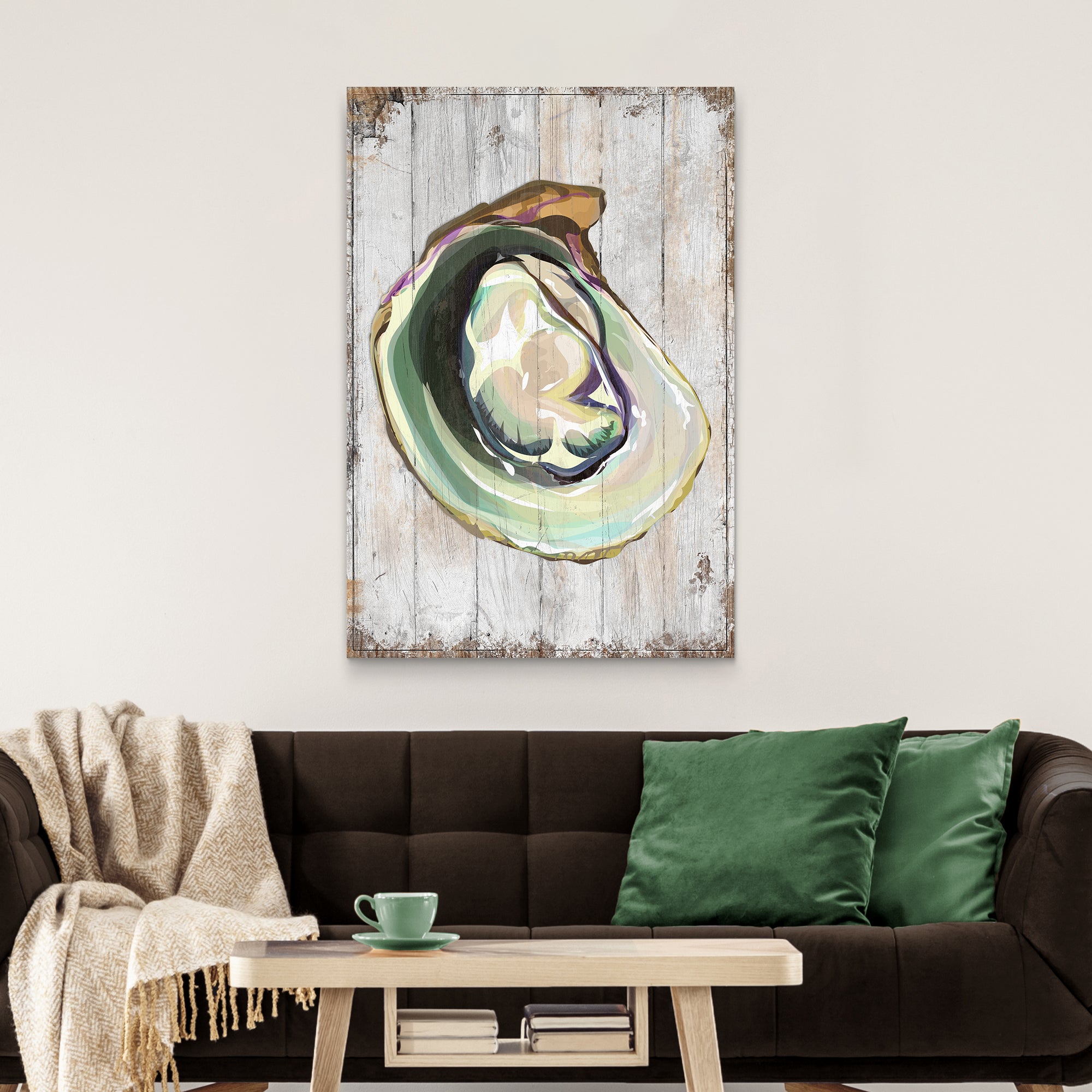 Oyster Shell Coastal Portrait Canvas Wall Art on sale at MyriadMart