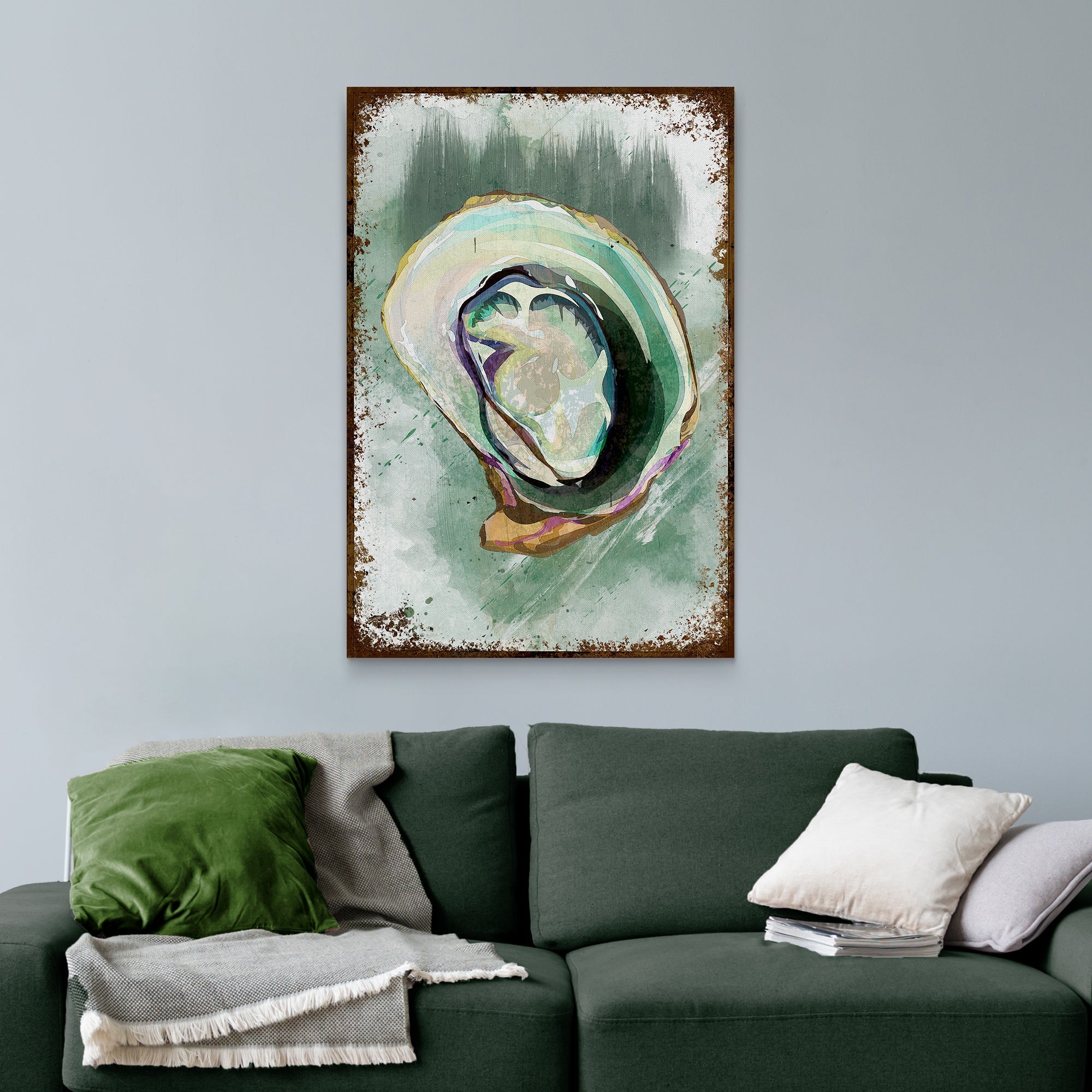 Oyster Shell Abstract Portrait Canvas Wall Art on sale at MyriadMart