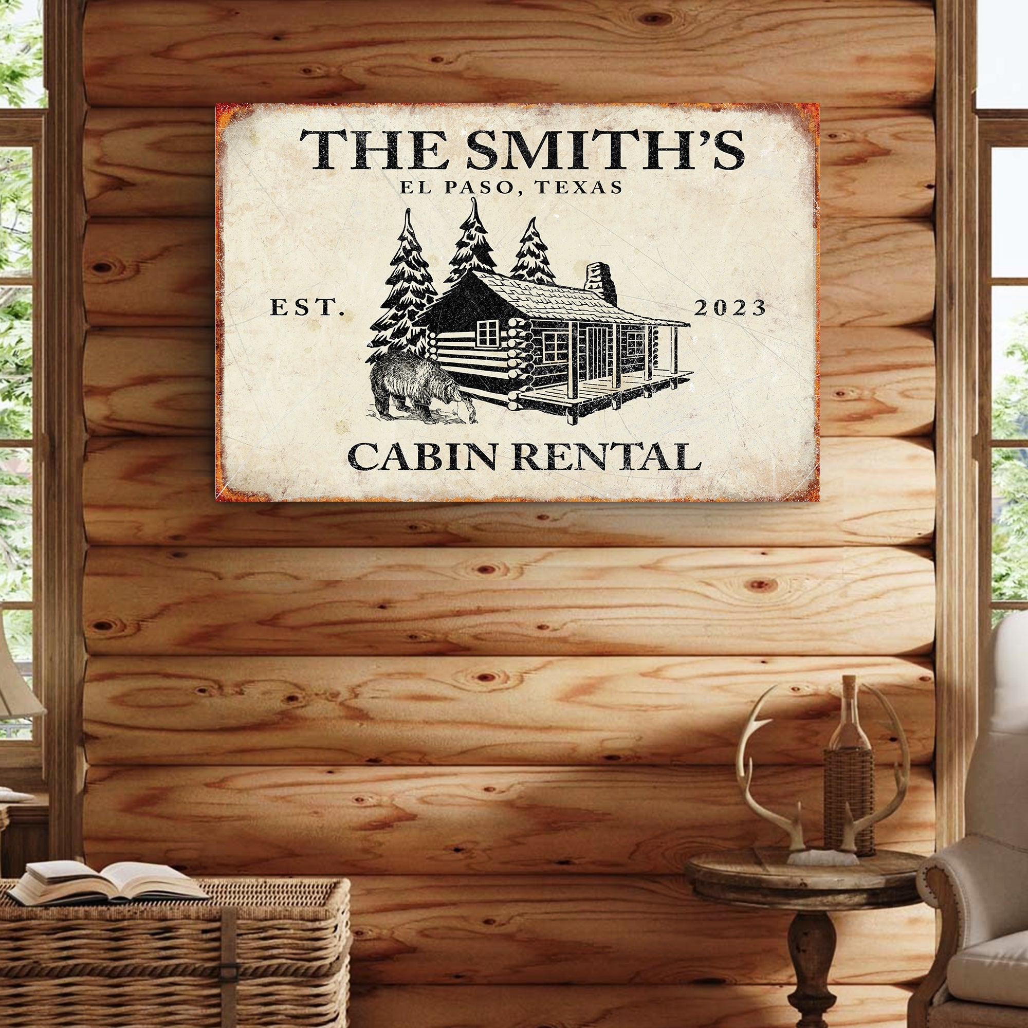 Bear Cabin Sign II on sale at MyriadMart