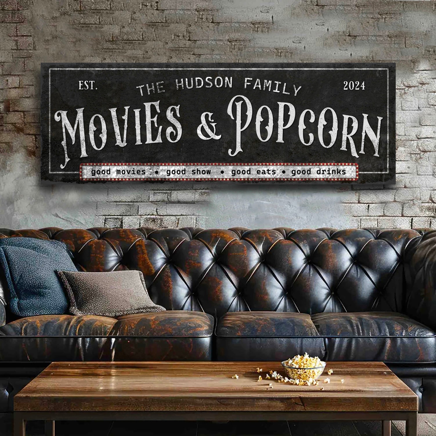 Personalized Movies & Popcorn Sign II on sale at MyriadMart