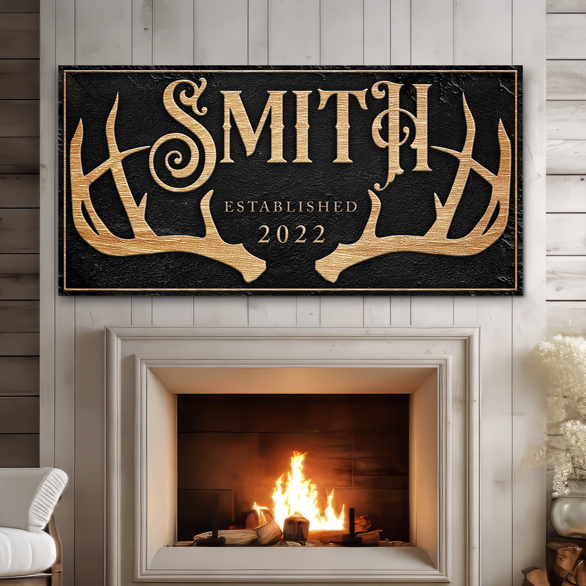 Personalized Family Antler Sign on sale at MyriadMart