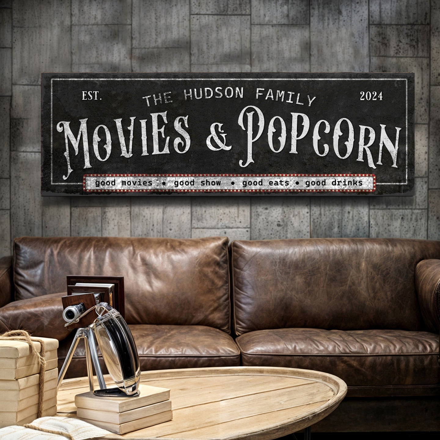 Personalized Movies & Popcorn Sign II on sale at MyriadMart