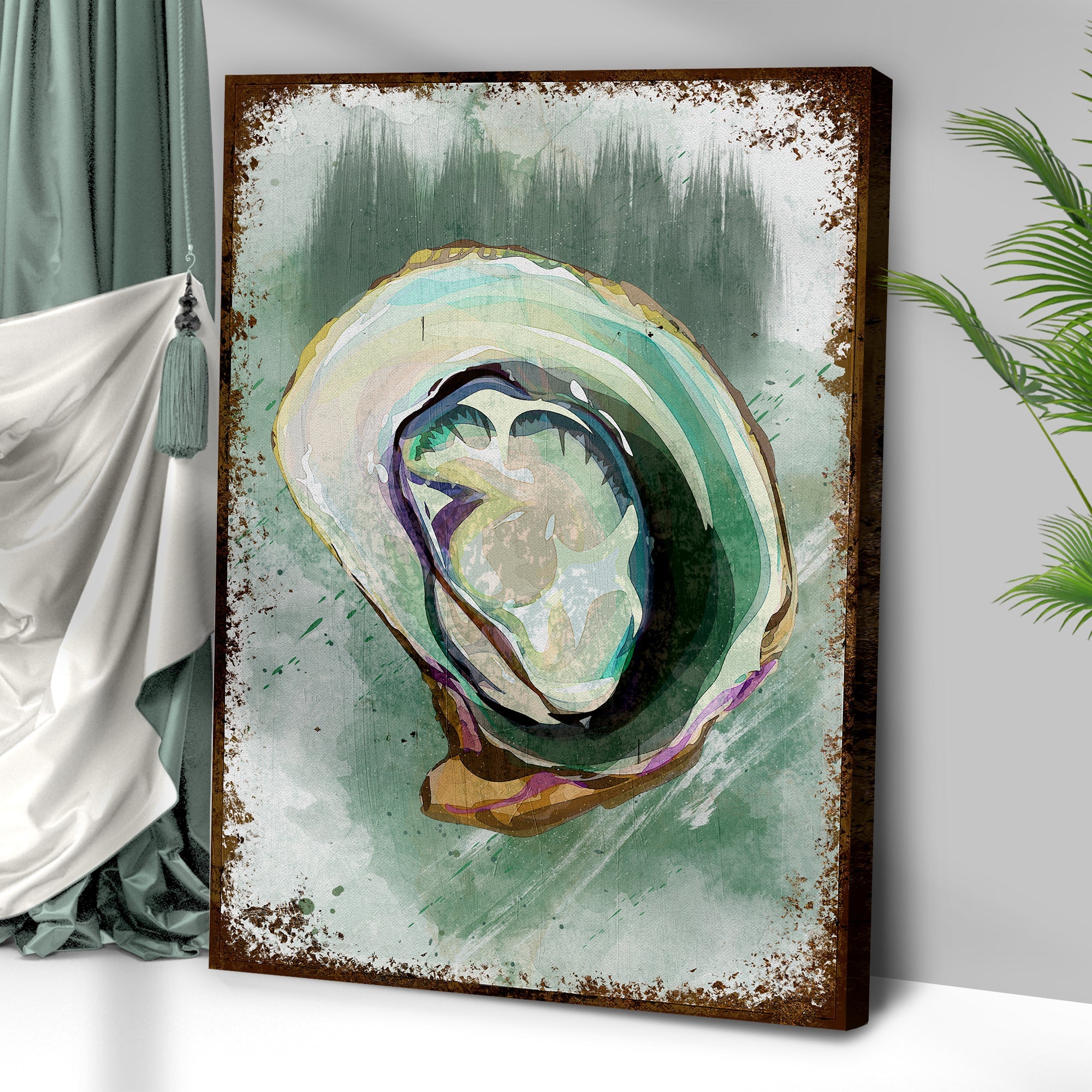 Oyster Shell Abstract Portrait Canvas Wall Art on sale at MyriadMart