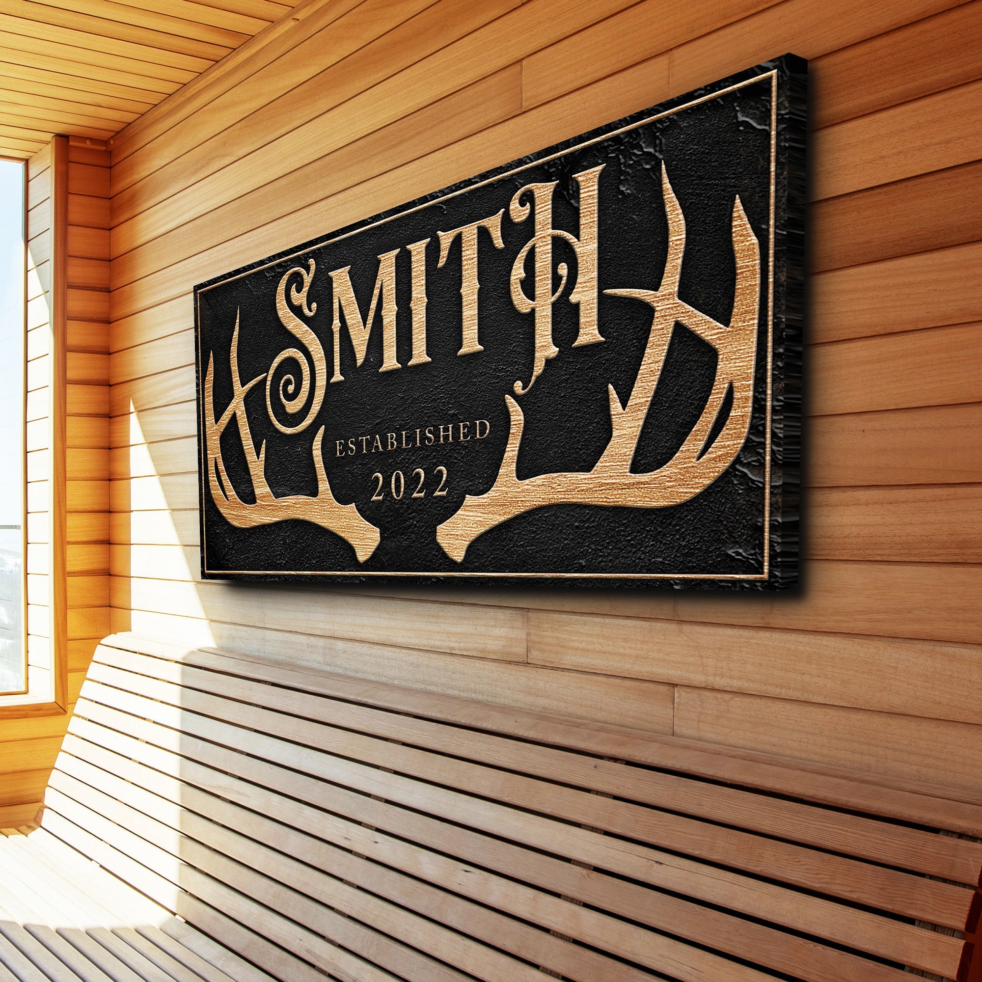 Personalized Family Antler Sign on sale at MyriadMart
