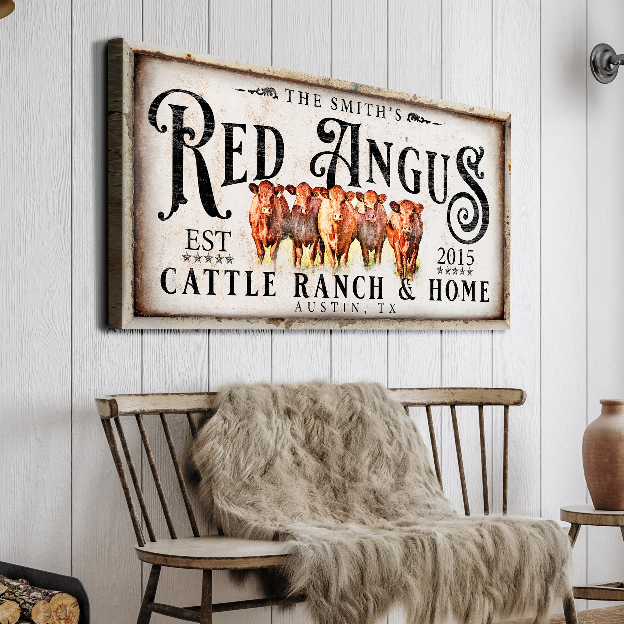 Red Angus Sign II on sale at MyriadMart