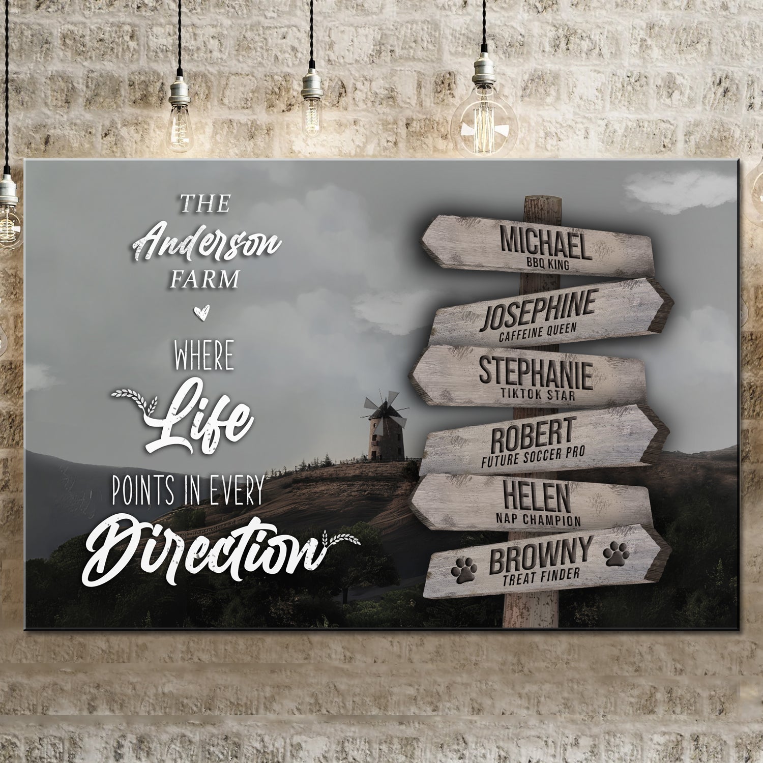 Where Life Points In Every Direction Family Farm Names Sign II on sale at MyriadMart