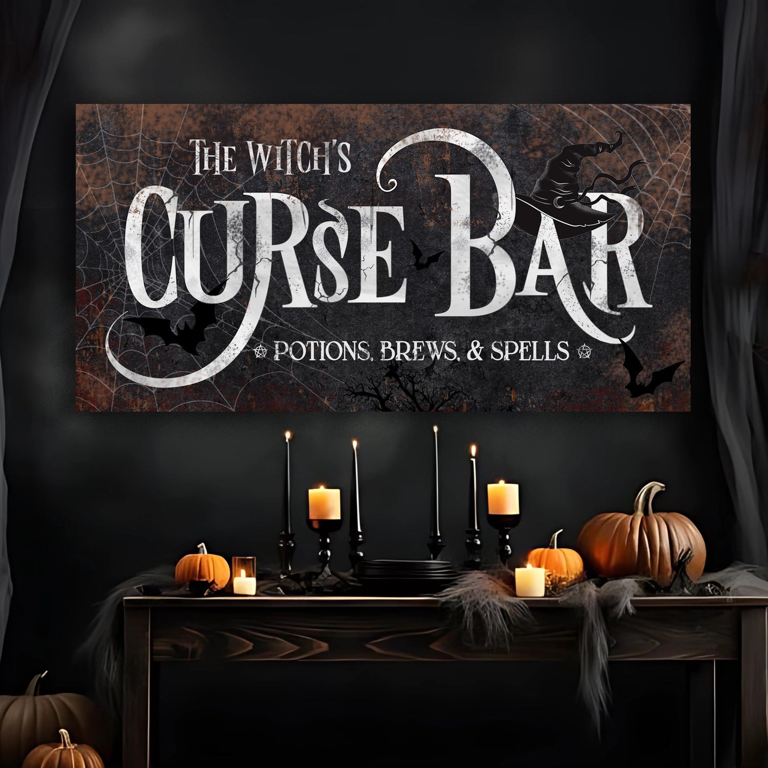 The Witch's Curse Bar Halloween Sign III on sale at MyriadMart