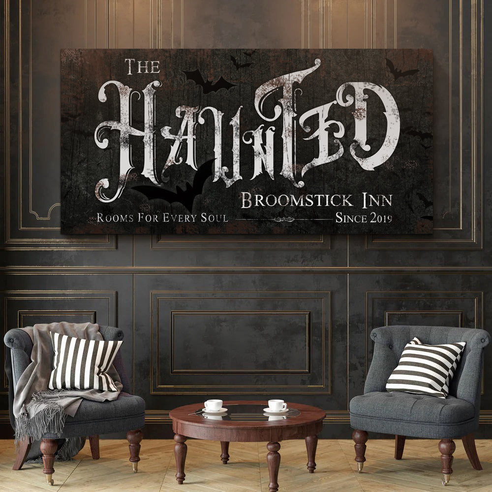 The Haunted Broomstick Inn Halloween Sign III on sale at MyriadMart