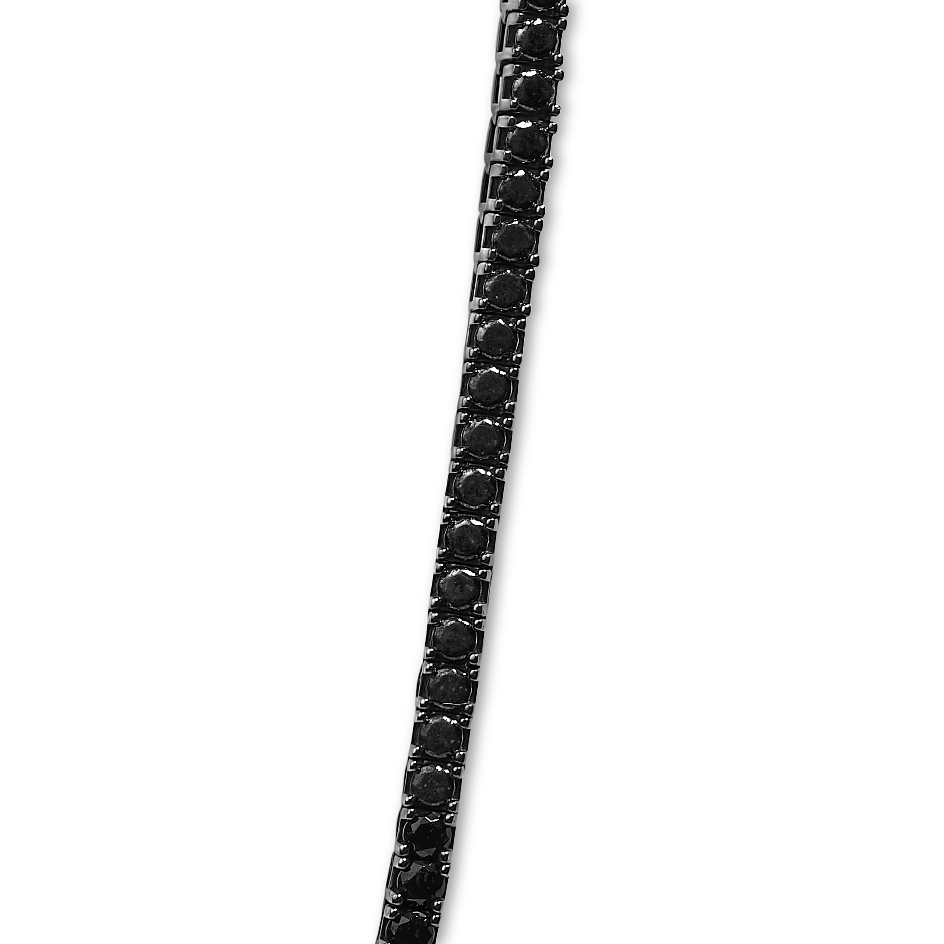 Men's Sterling Silver Black Onyx Tennis Necklace on sale at MyriadMart