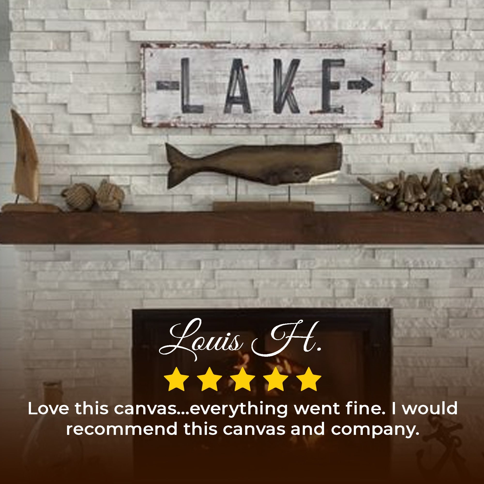 Rustic Lake Arrow Sign on sale at MyriadMart