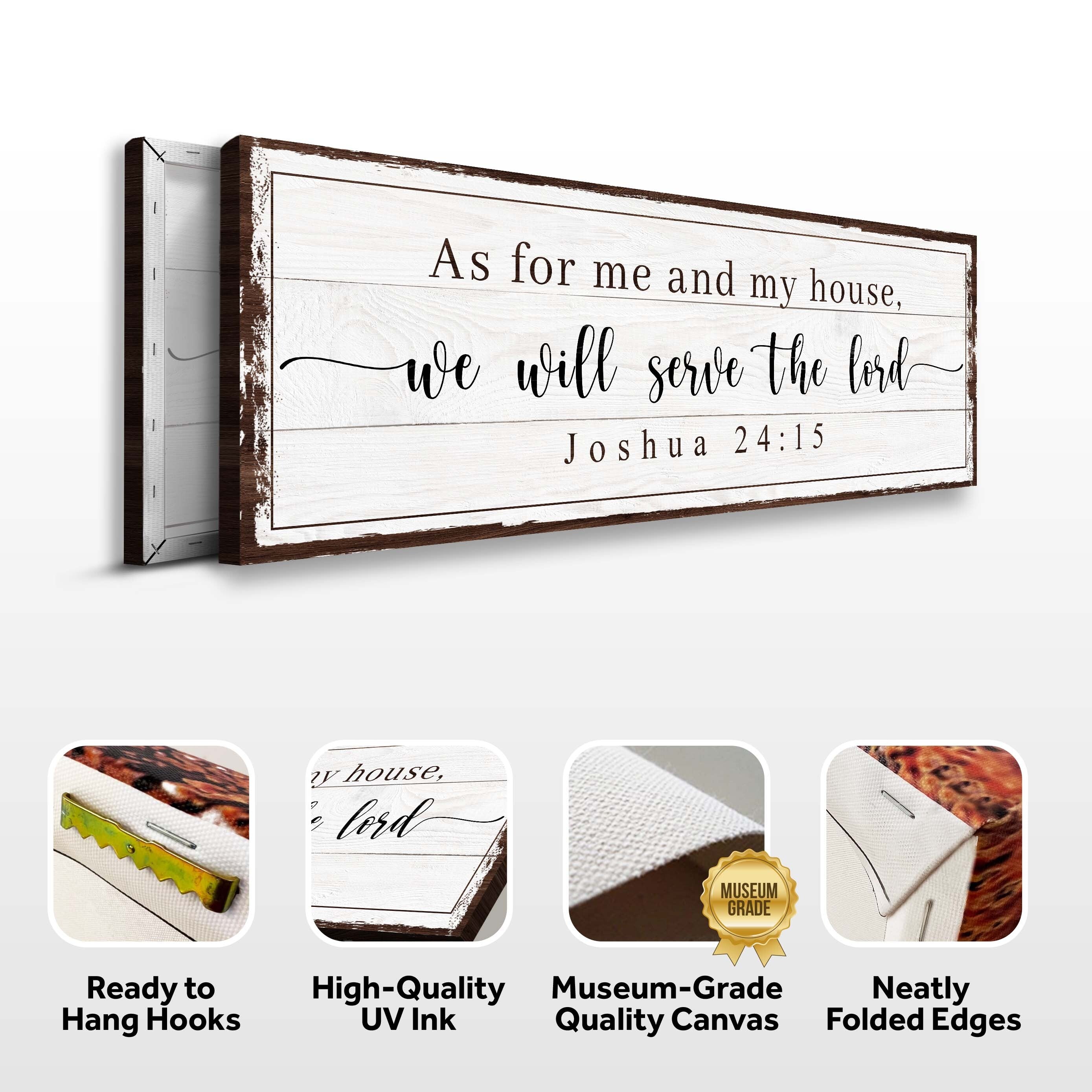Joshua 24:15 - We Will Serve The Lord Vintage Sign VII on sale at MyriadMart