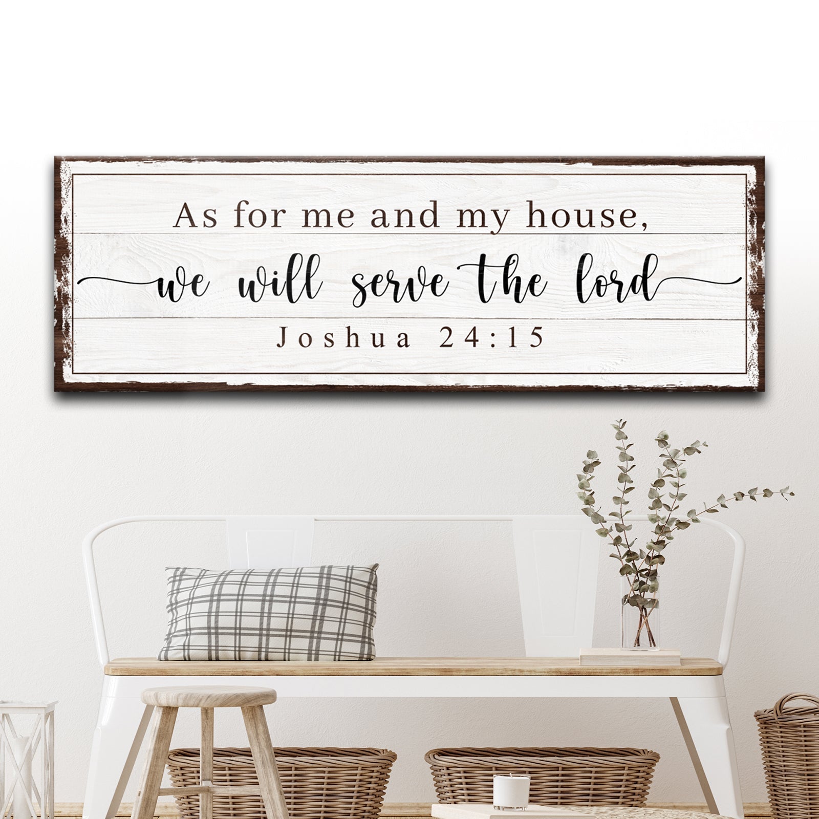 Joshua 24:15 - We Will Serve The Lord Vintage Sign VII on sale at MyriadMart