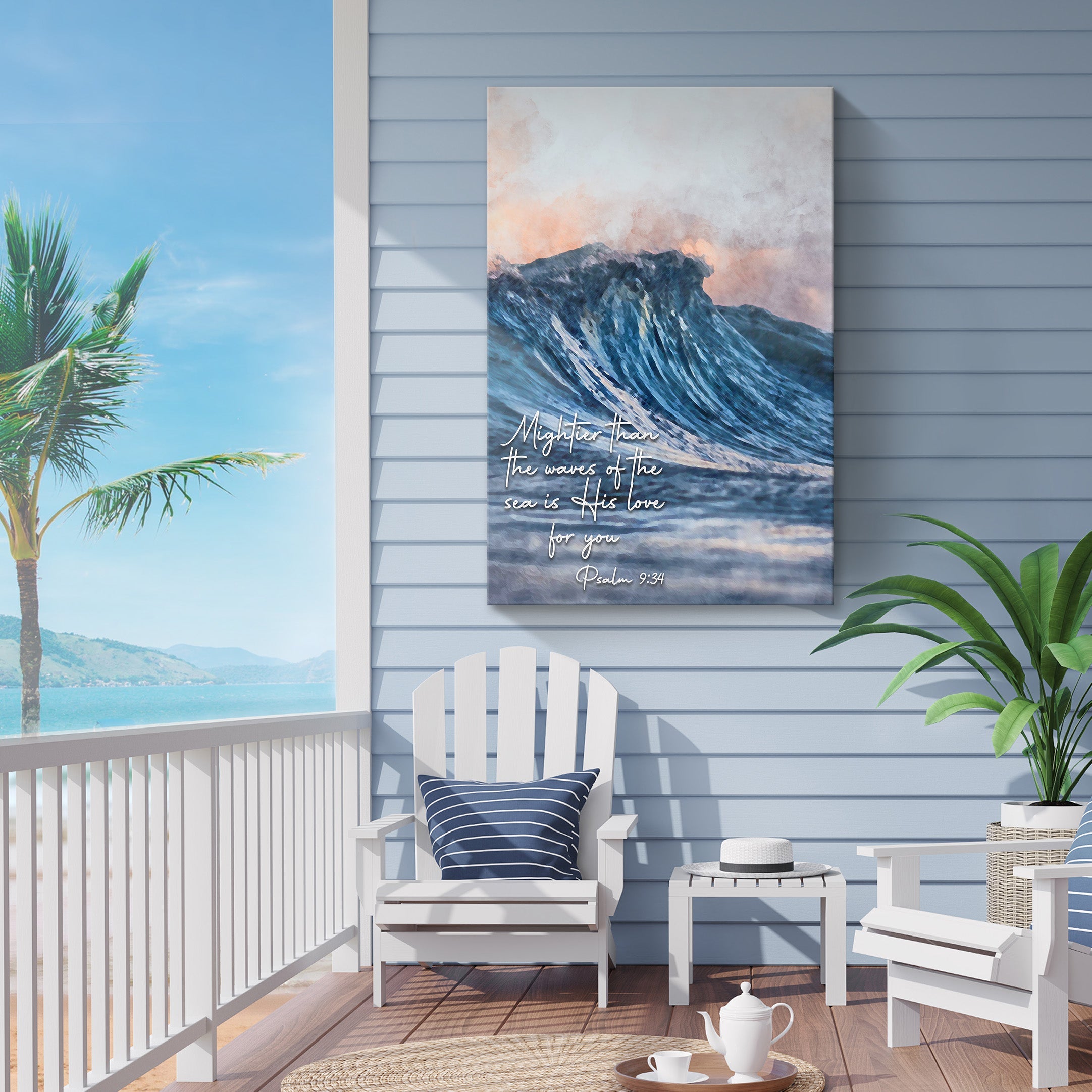 Psalm 93:4 - Mightier Than The Waves Sign on sale at MyriadMart