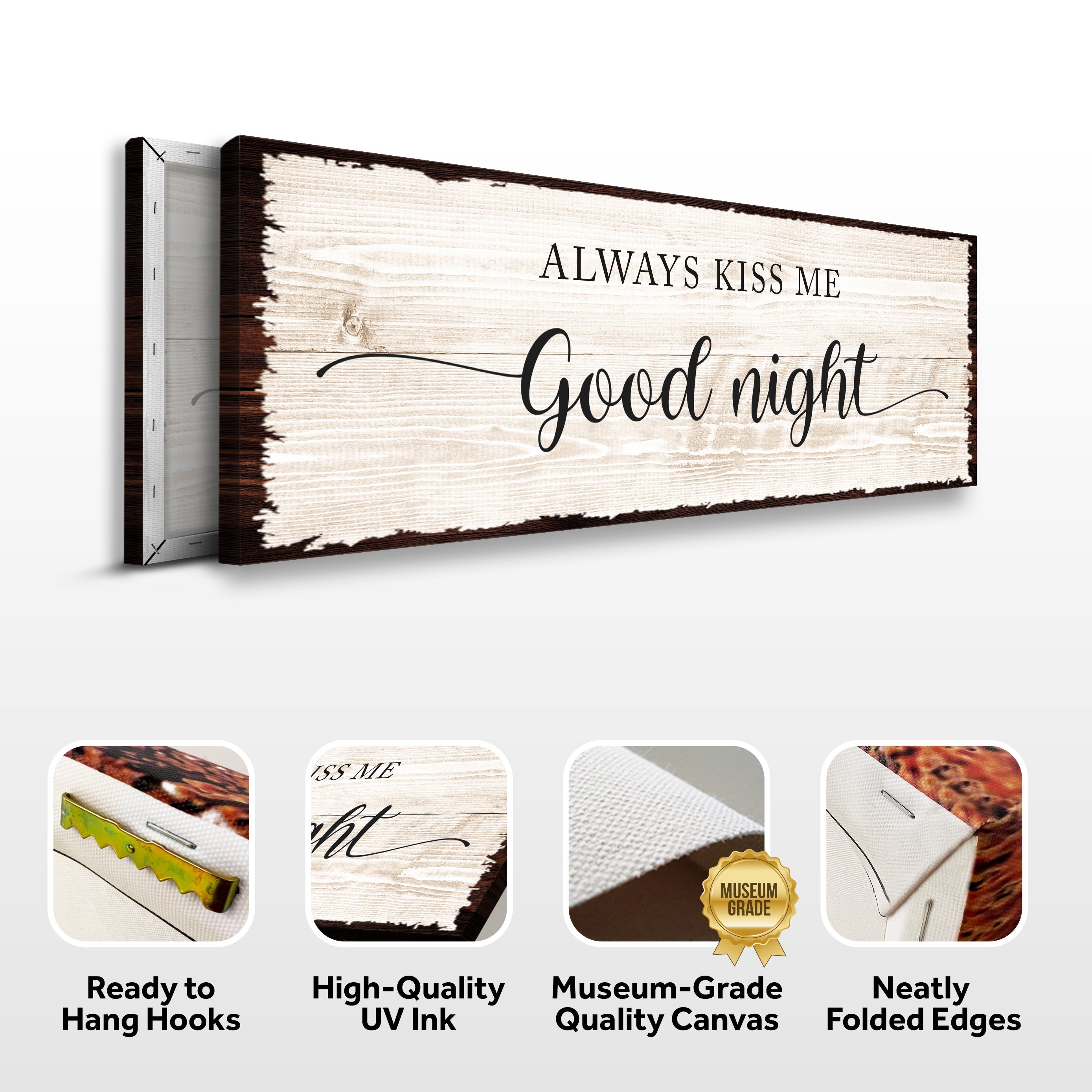 Always Kiss Me Good Night Couple Sign on sale at MyriadMart