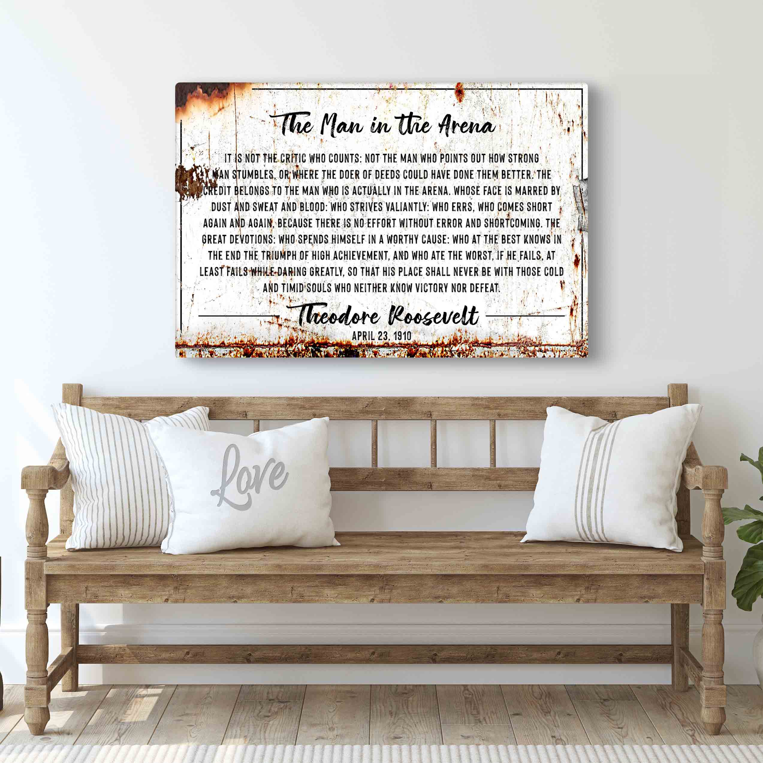 The Man In The Arena Sign III on sale at MyriadMart