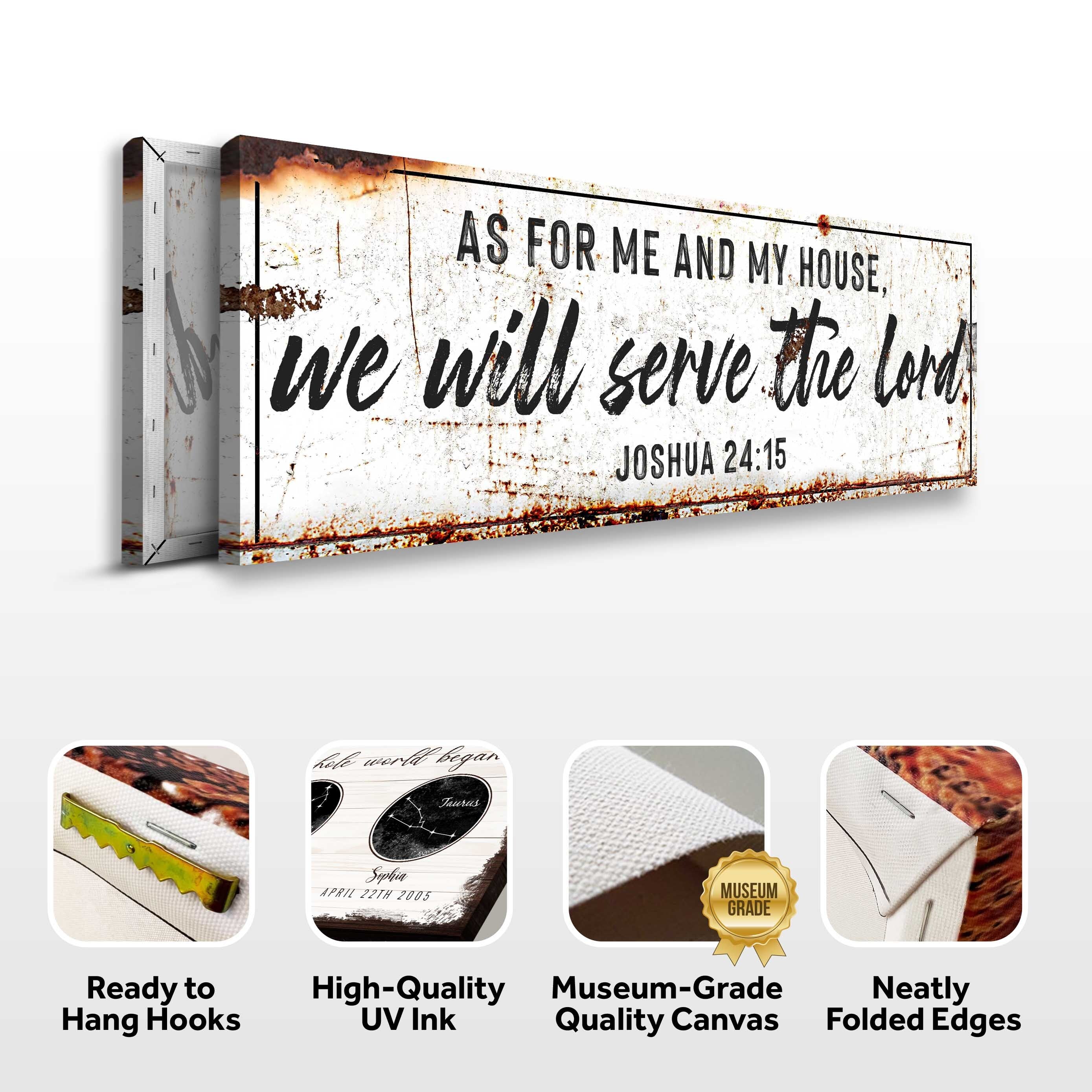 Joshua 24:15 - We Will Serve The Lord Rustic Sign II on sale at MyriadMart