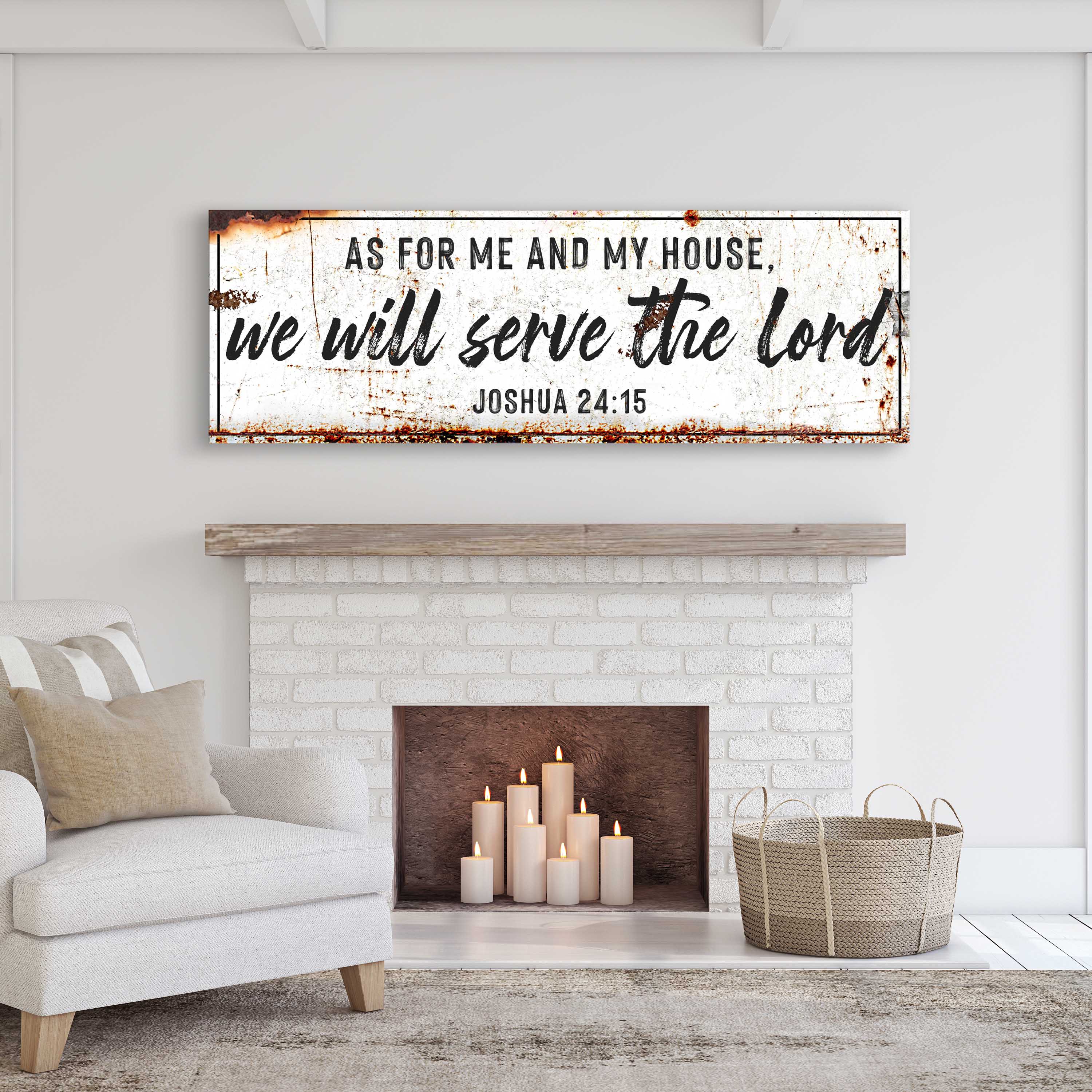 Joshua 24:15 - We Will Serve The Lord Rustic Sign II on sale at MyriadMart