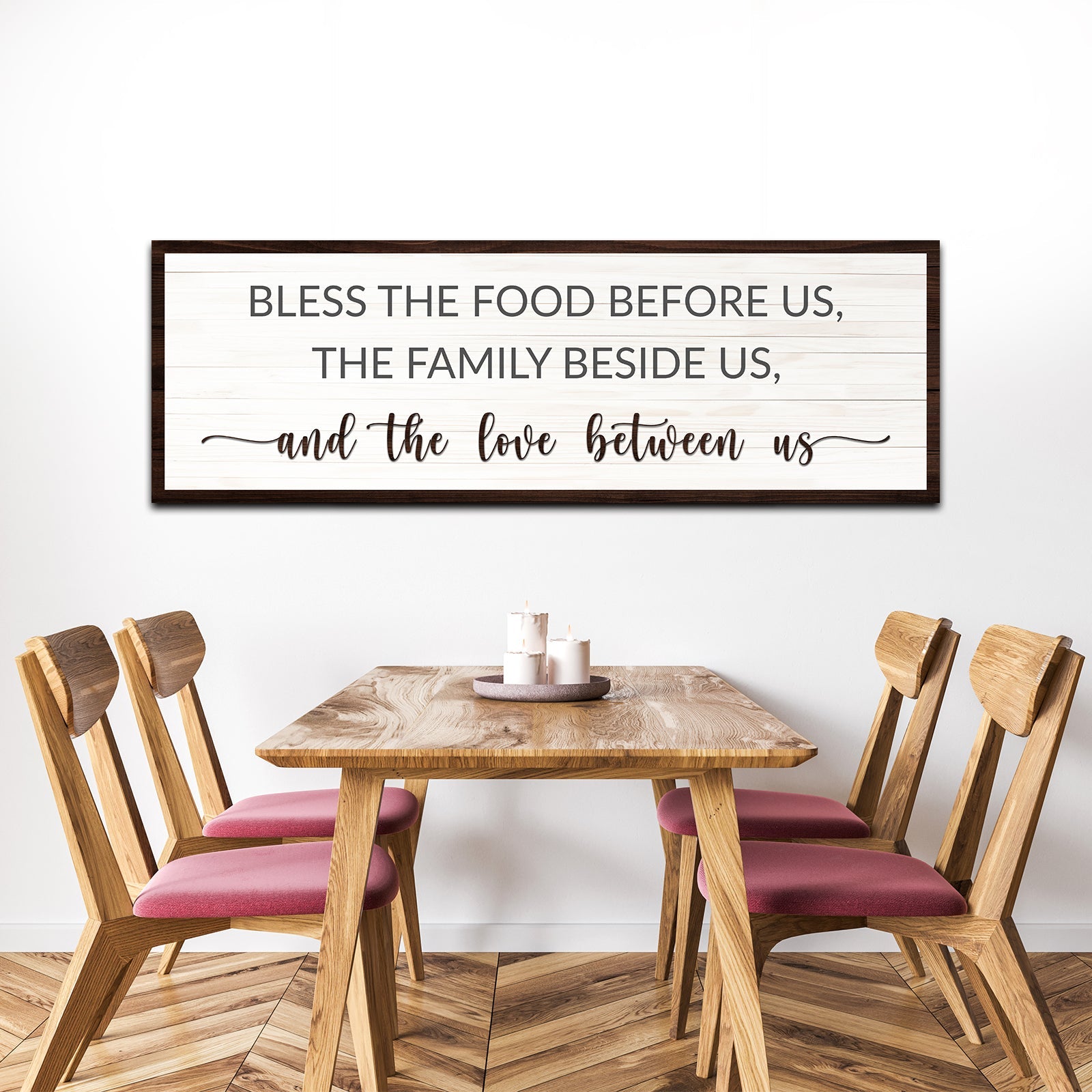Bless The Food Before Us And The Love Between Us Sign II on sale at MyriadMart