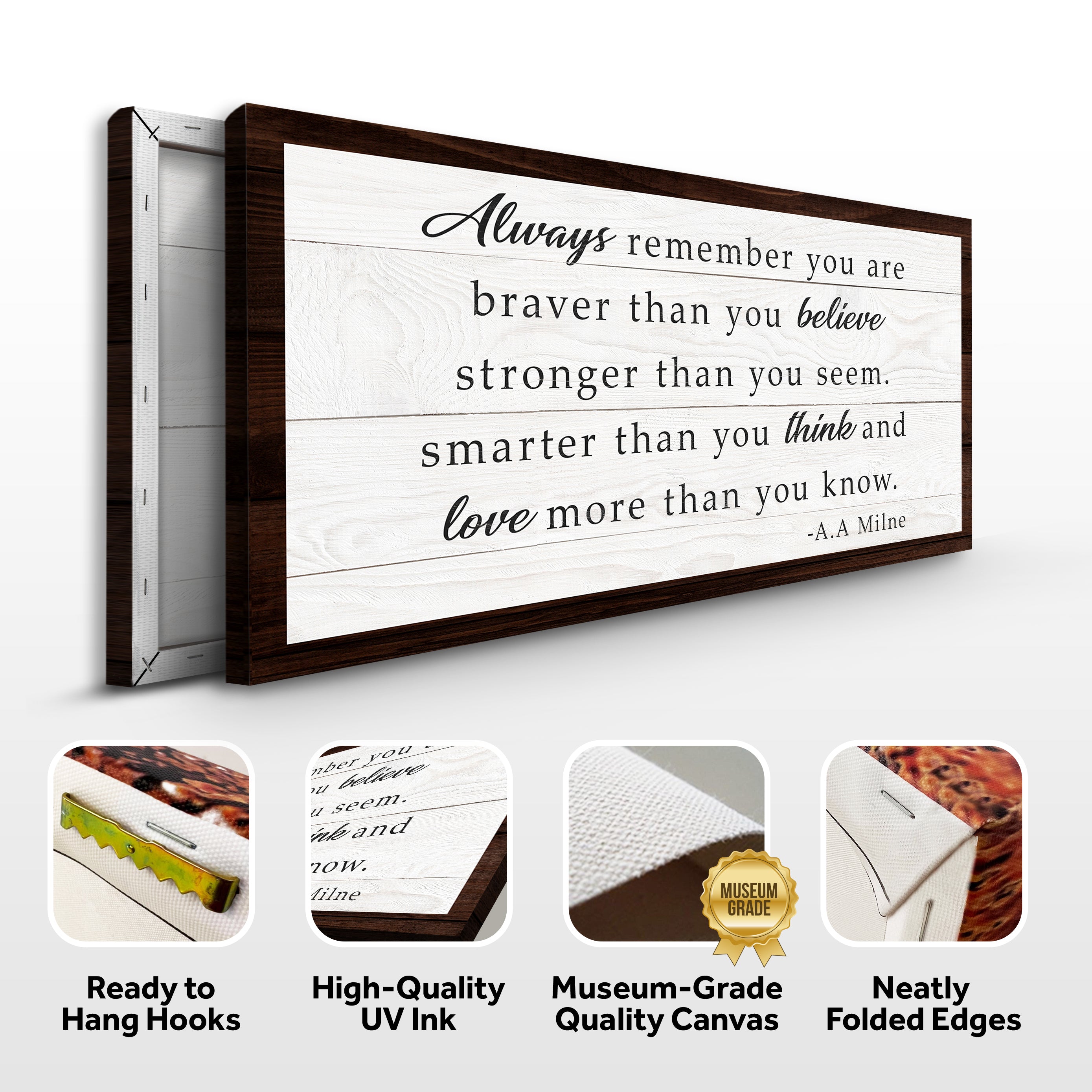 Always Remember You Are Braver Than You Believe Sign on sale at MyriadMart