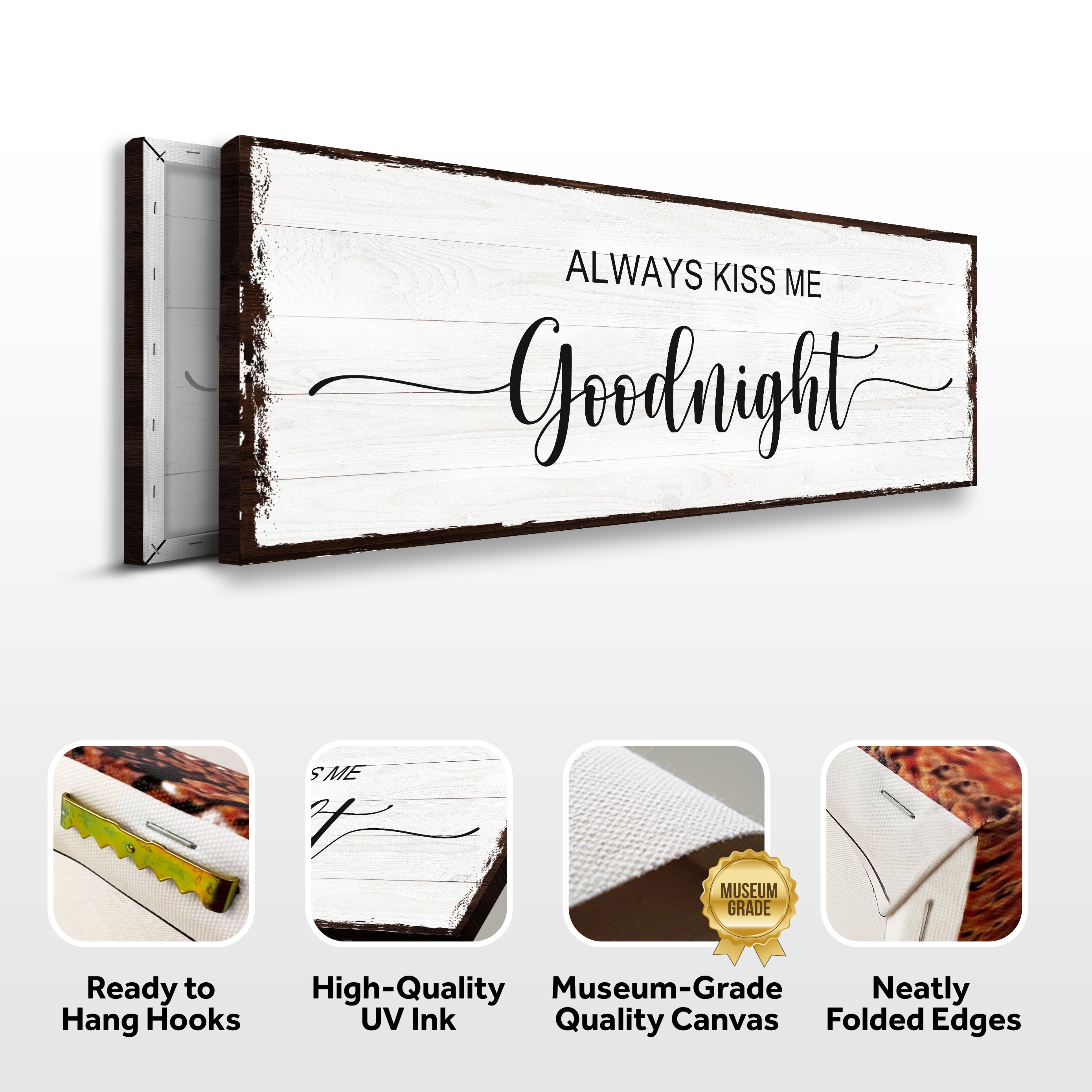 Always Kiss Me Goodnight Sign II on sale at MyriadMart