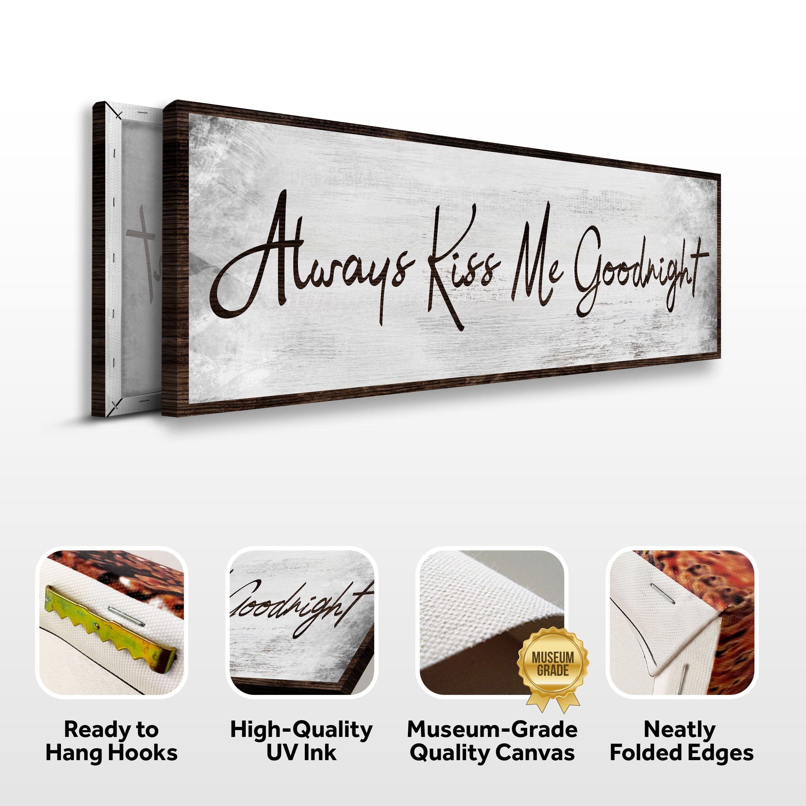 Always Kiss Me Goodnight Sign IV on sale at MyriadMart