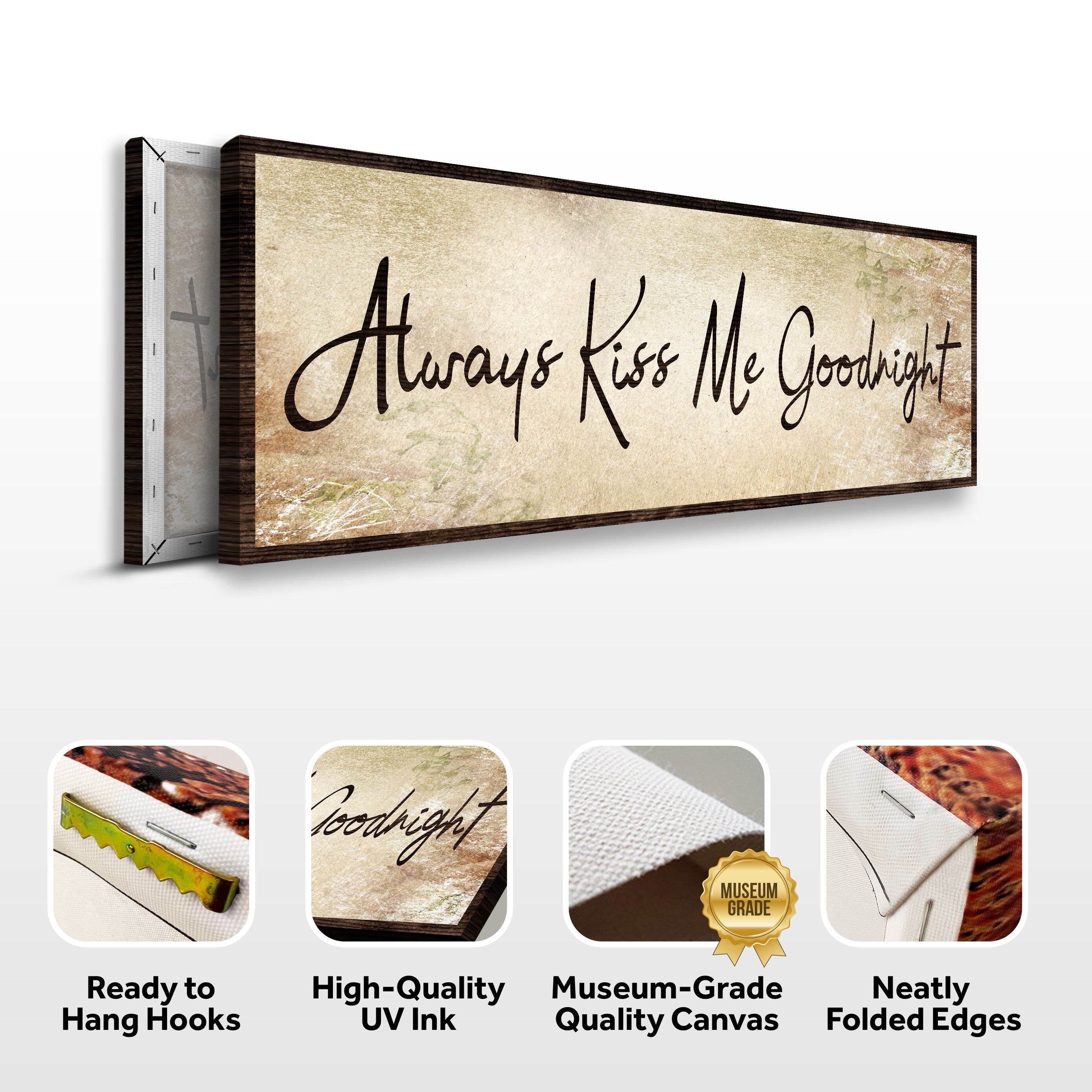 Always Kiss Me Goodnight Sign VI on sale at MyriadMart