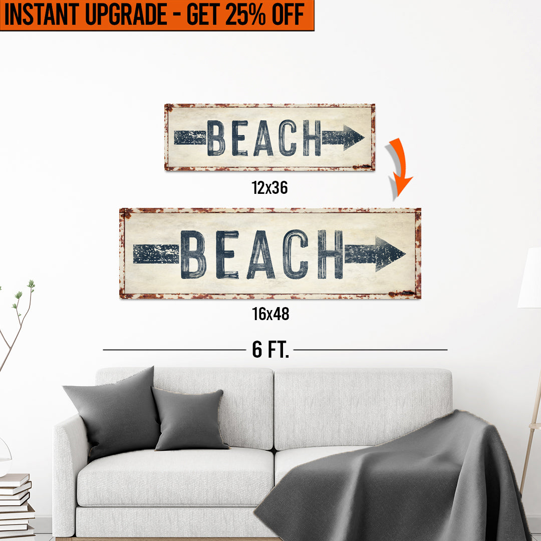 Upgrade Your 12x36 Inches 'Beach Arrow' Style 3 Canvas To 16x48 Inches on sale at MyriadMart