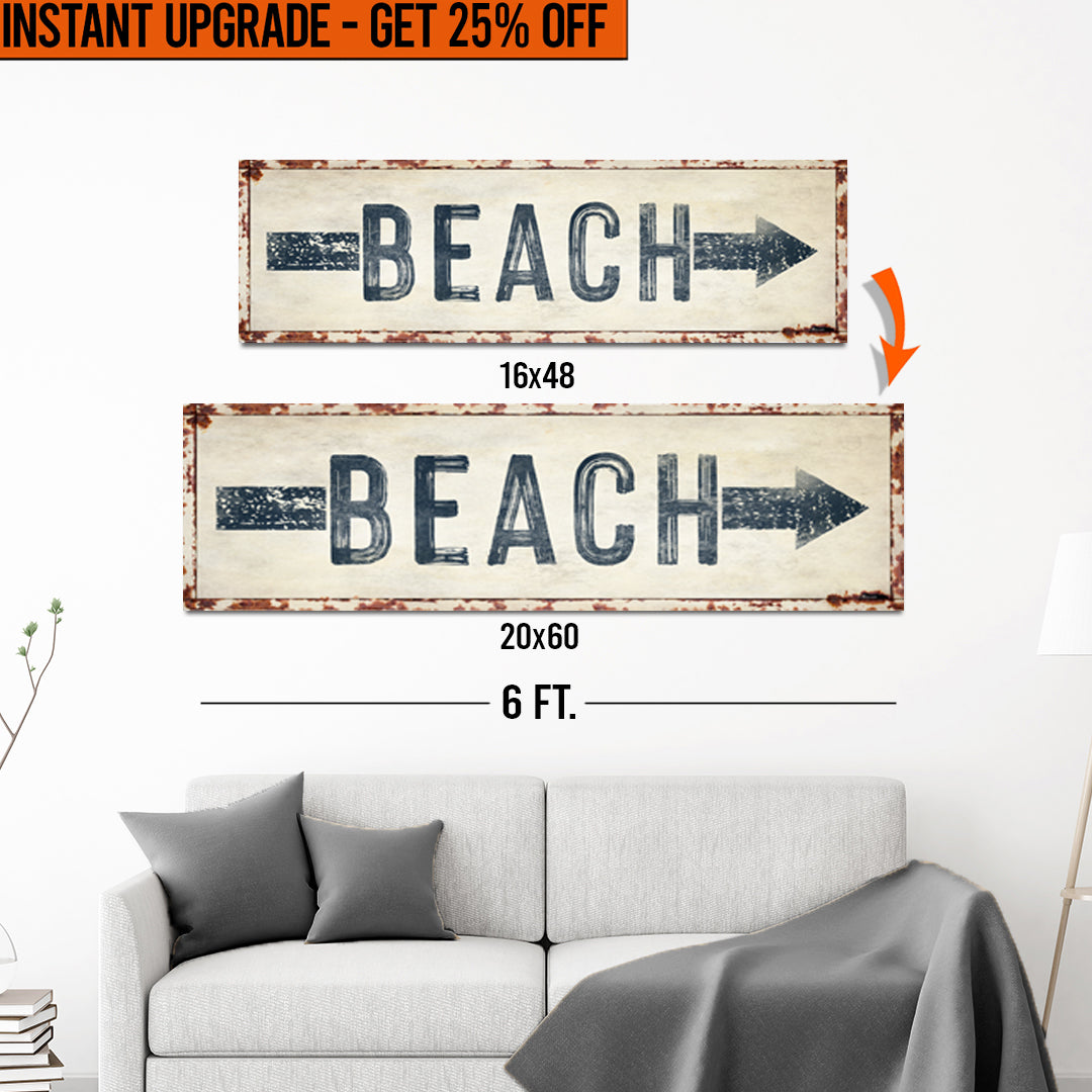 Upgrade Your 16x48 Inches 'Beach Arrow' Style 3 Canvas To 20x60 Inches on sale at MyriadMart