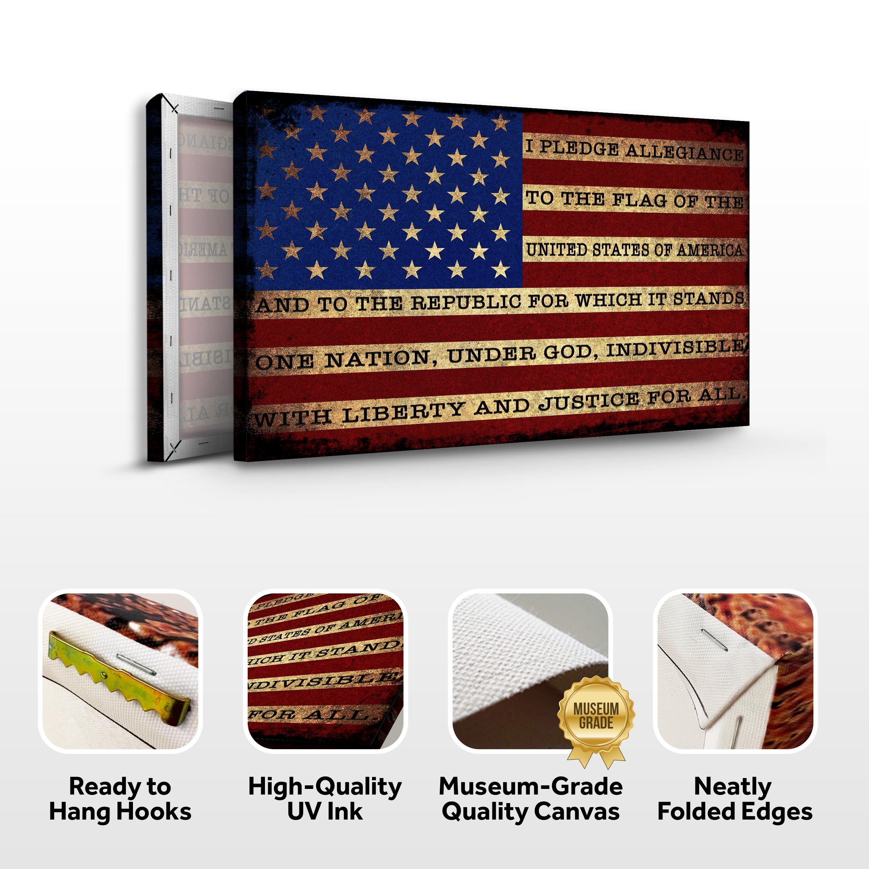 I Pledge Allegiance To The Flag Of USA Sign on sale at MyriadMart