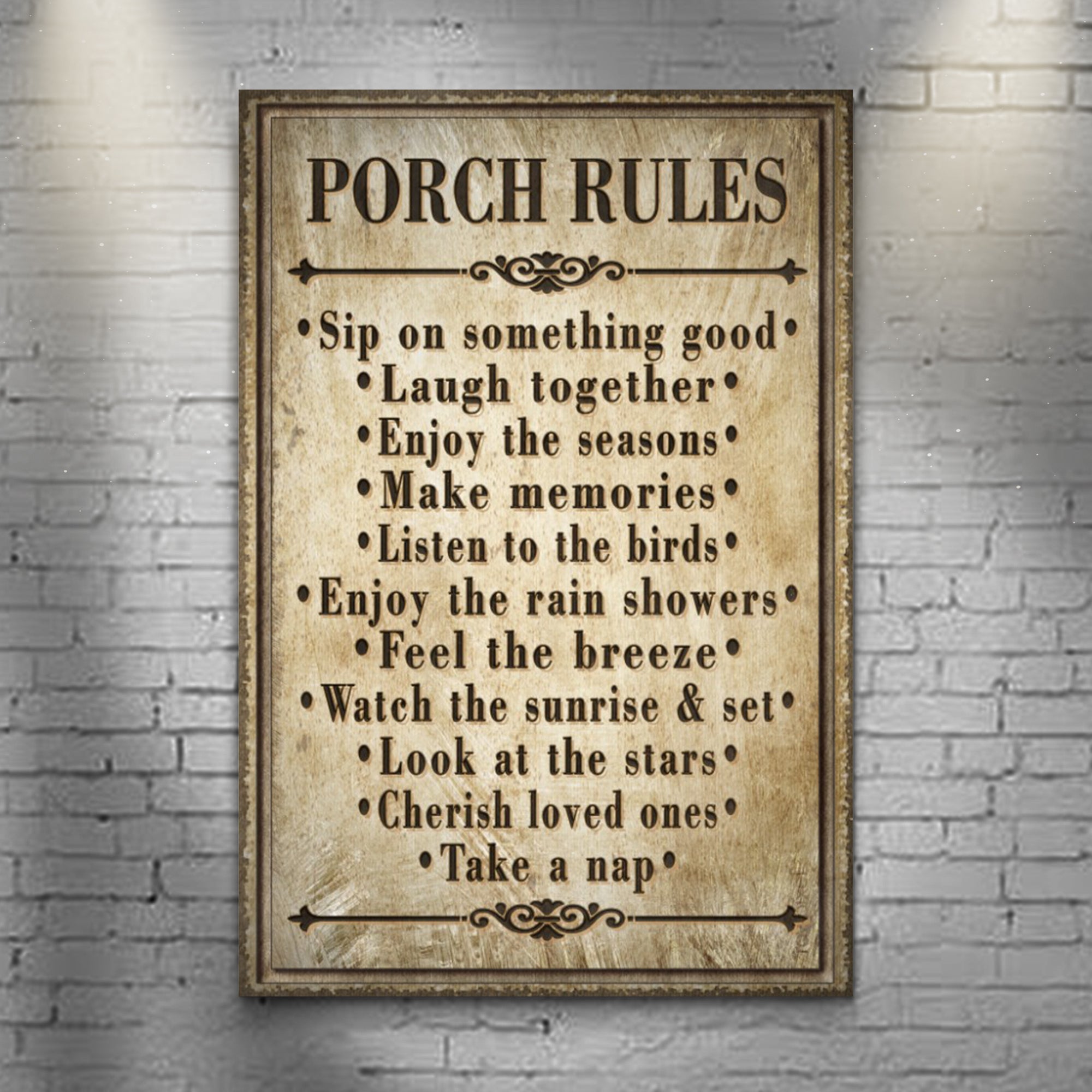 Porch Rules Sign II on sale at MyriadMart