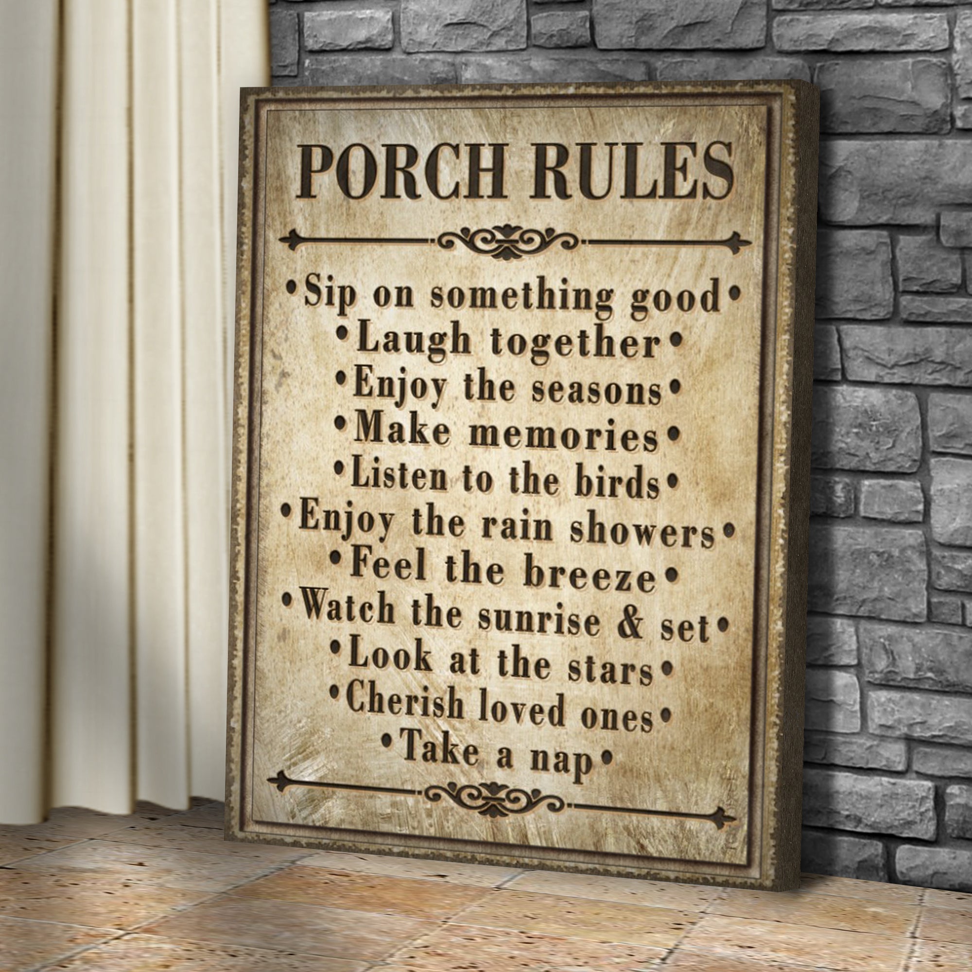 Porch Rules Sign II on sale at MyriadMart