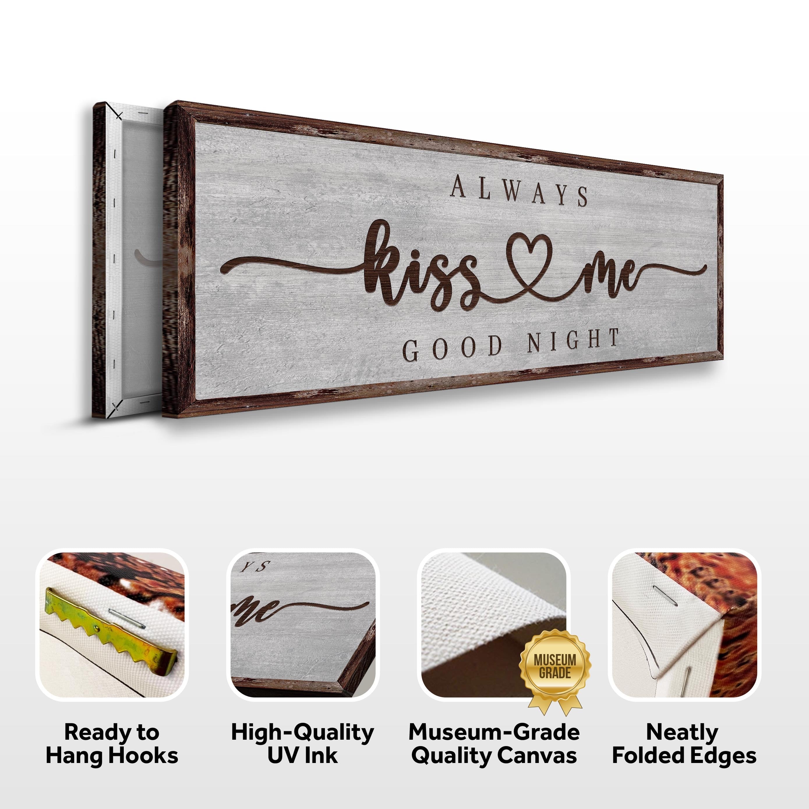 Always Kiss Me Goodnight Sign III on sale at MyriadMart