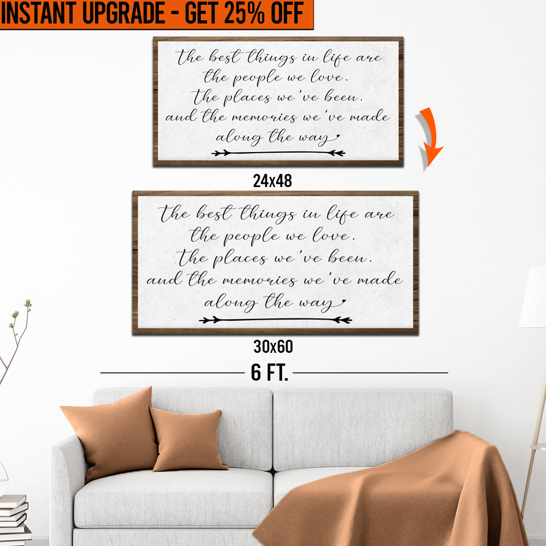 Upgrade Your 48x24 Inches 'The Best Things In Life Sign II' Canvas To 60x30 Inches on sale at MyriadMart