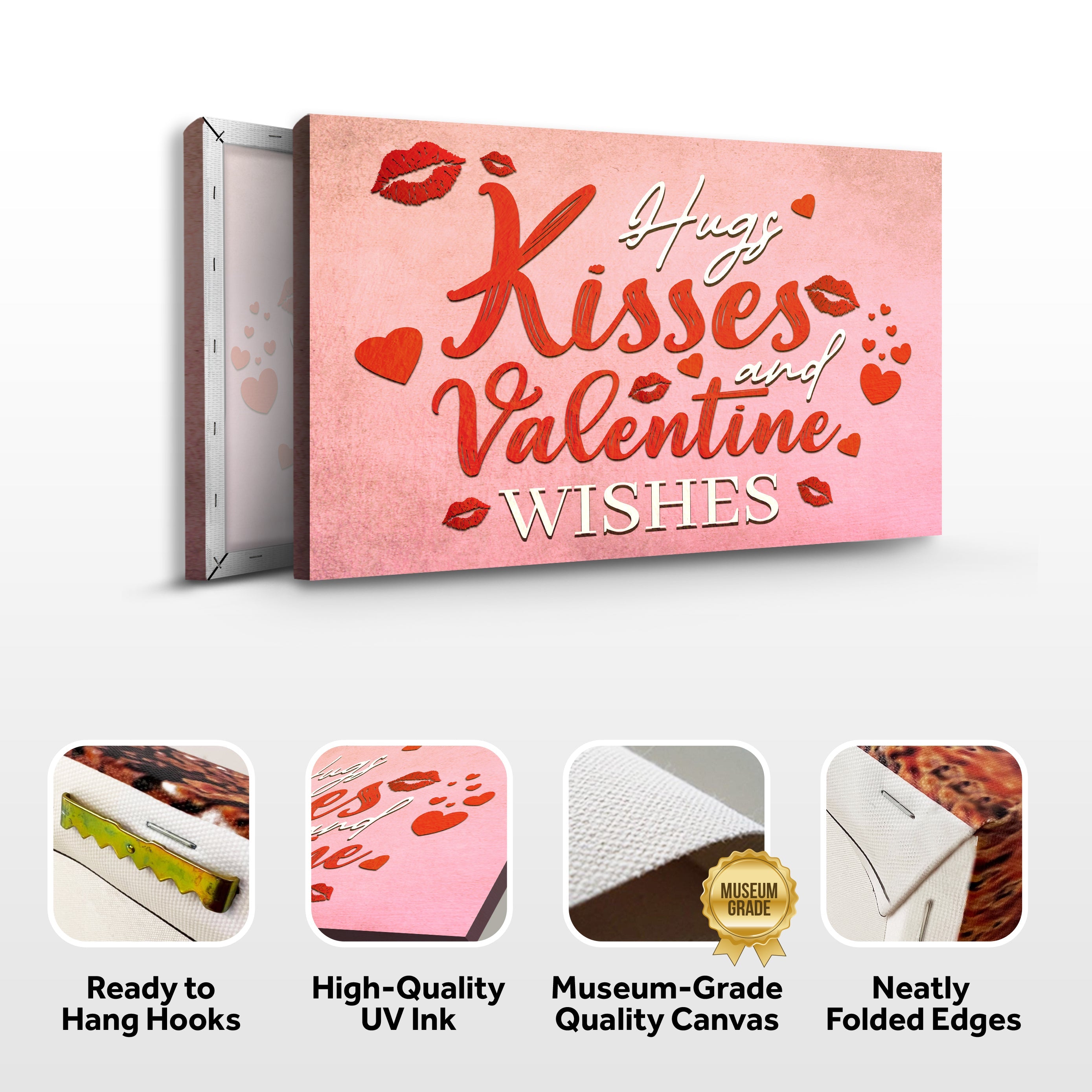 Hugs Kisses and Valentine Wishes Sign II on sale at MyriadMart