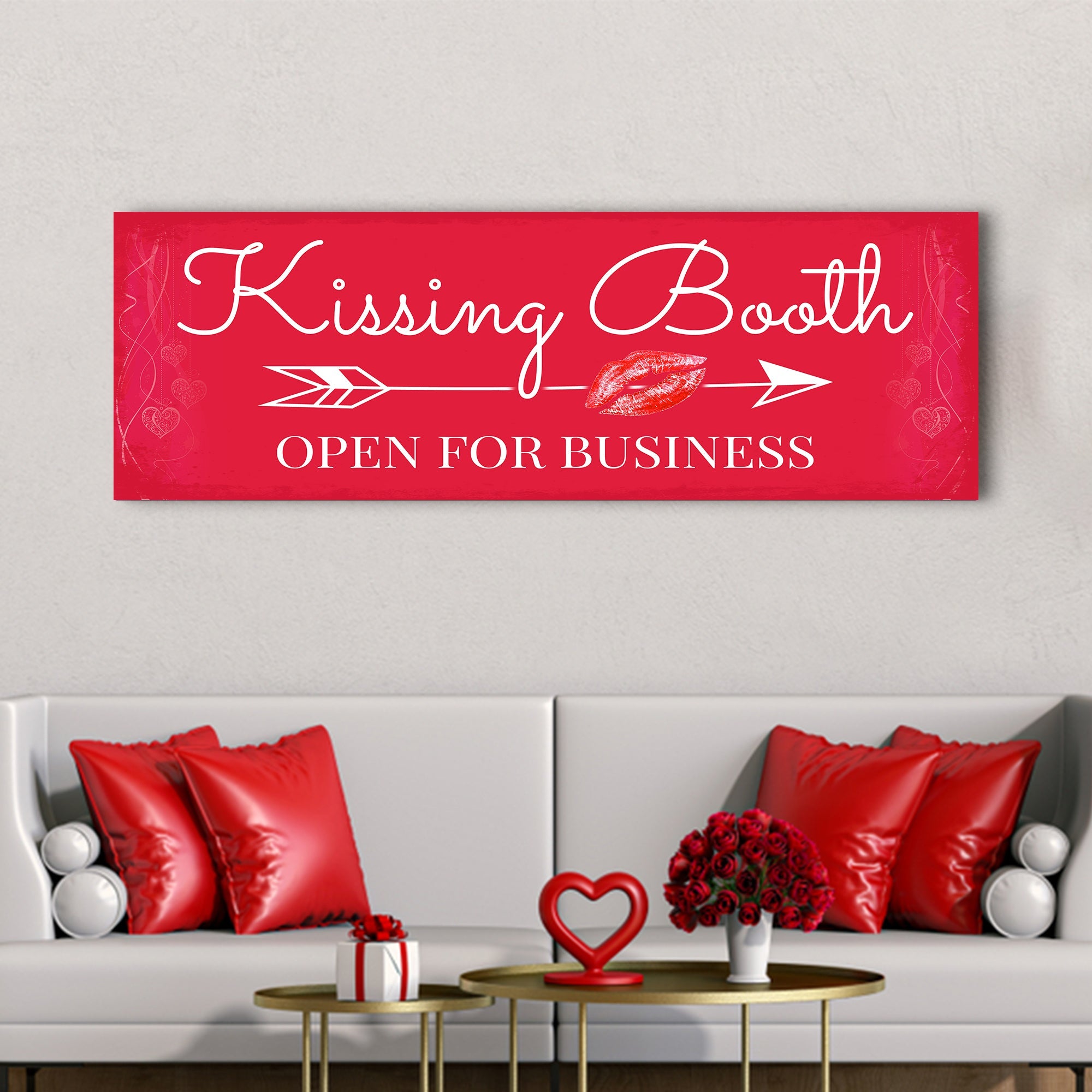 Kissing Booth "Open For Business" Sign on sale at MyriadMart