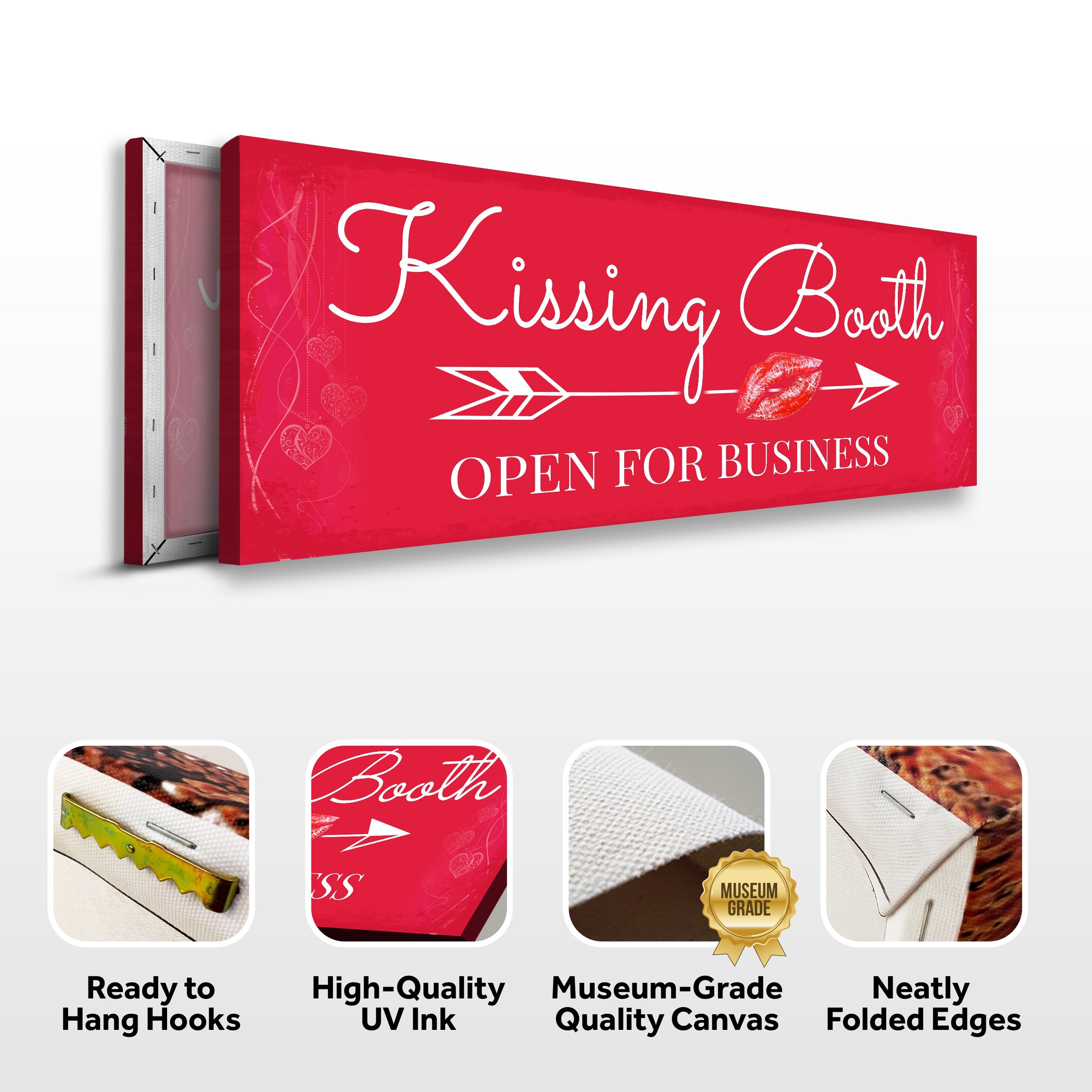 Kissing Booth "Open For Business" Sign on sale at MyriadMart
